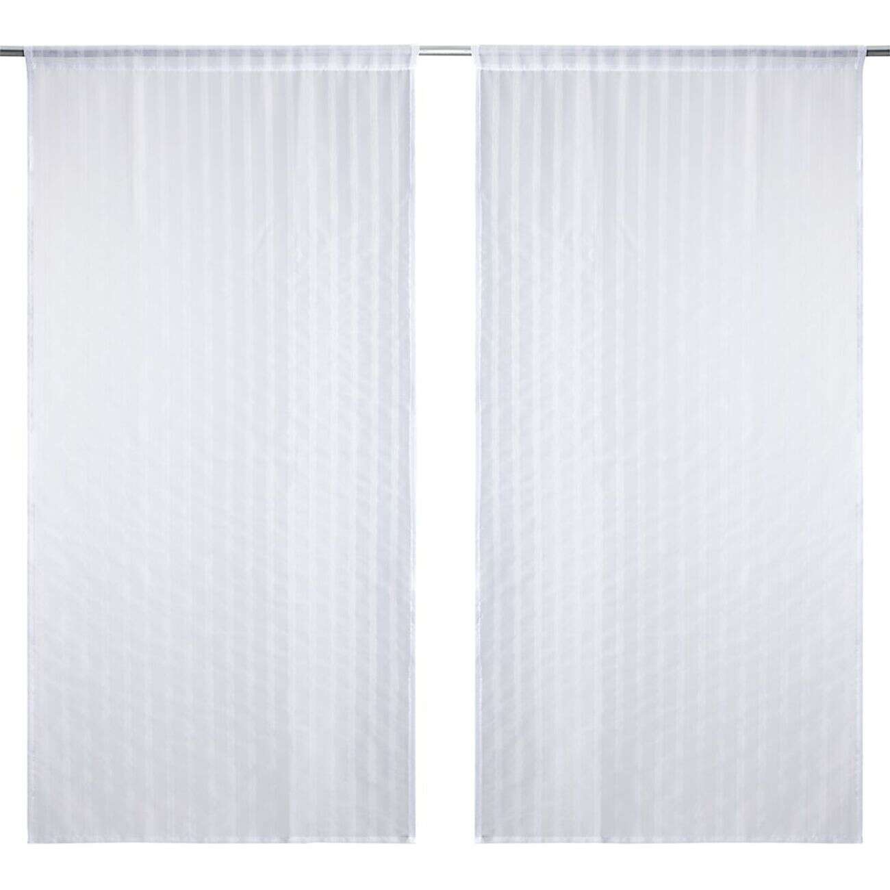 Voilage uni 60x120cm 1 paire (2 modèles blanc ou beige)