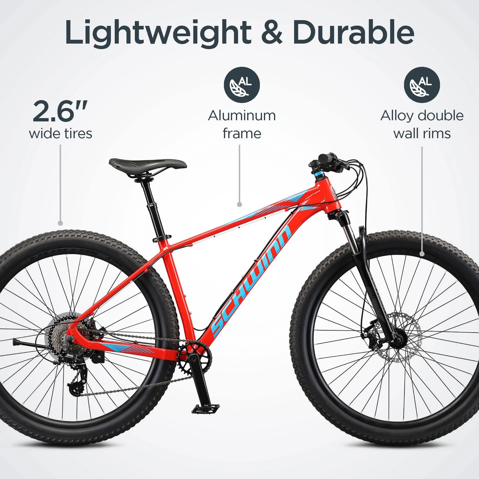 Schwinn Axum DP 29 inch Mens Mountain Bike, 19 inch Frame Adult Bicycle, Red