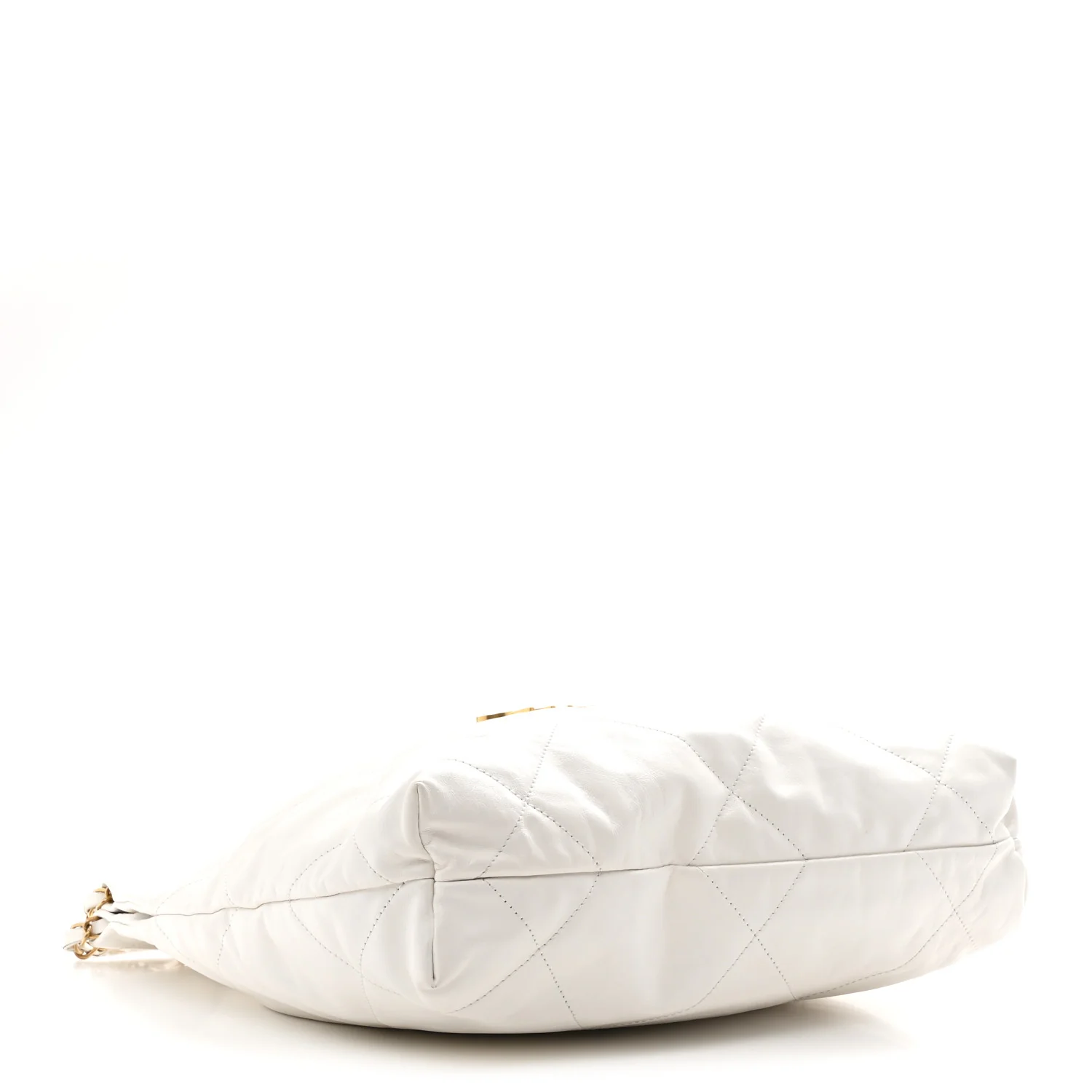 Shiny Calfskin Quilted Small Chanel 22 White