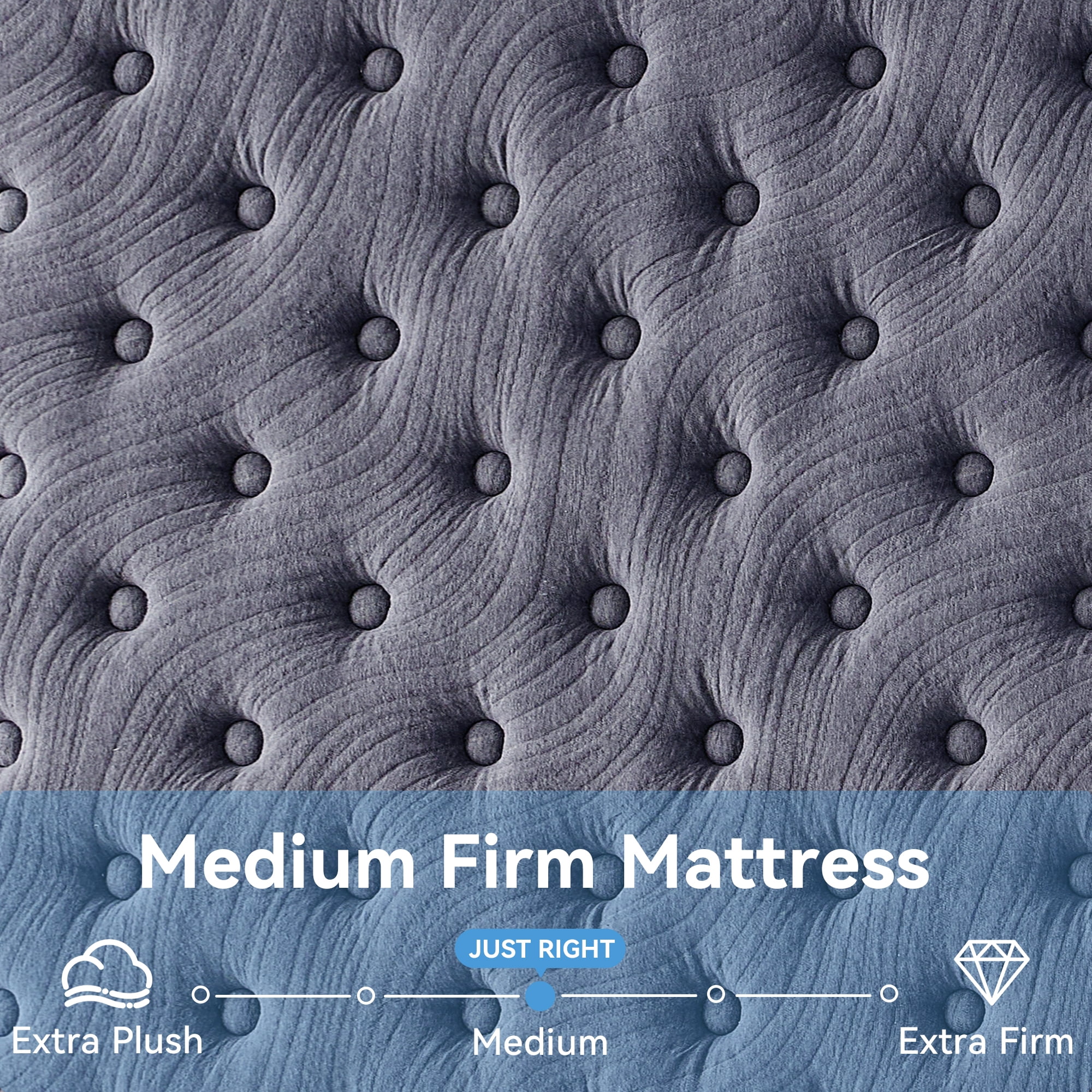 Queen Mattress, 12 inch Queen Size Mattress, Hybrid Mattress Queen in a Box, Queen Bed Mattress With Memory Foam Pocket Spring, Medium Firmness, Edge Support, Gray(Queen) - Image 8