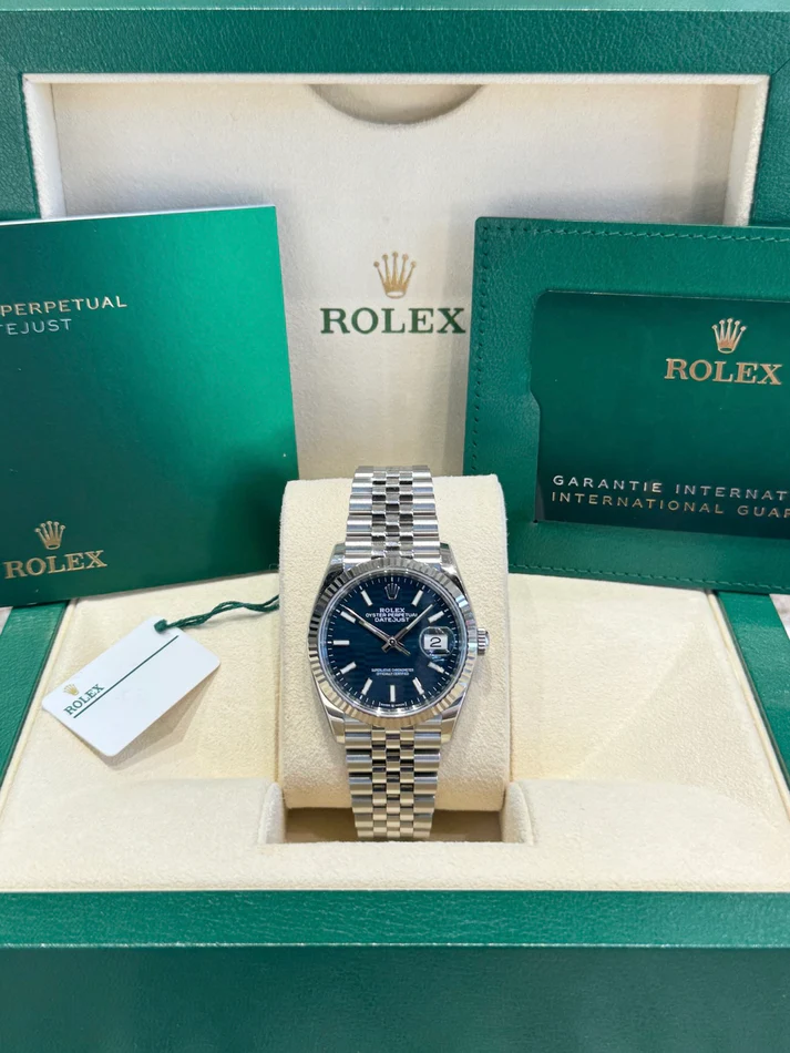 [Super Clone]RLX  Datejust 36mm 126234-0049 Blue Fluted Motif Dial Jubilee Bracelet