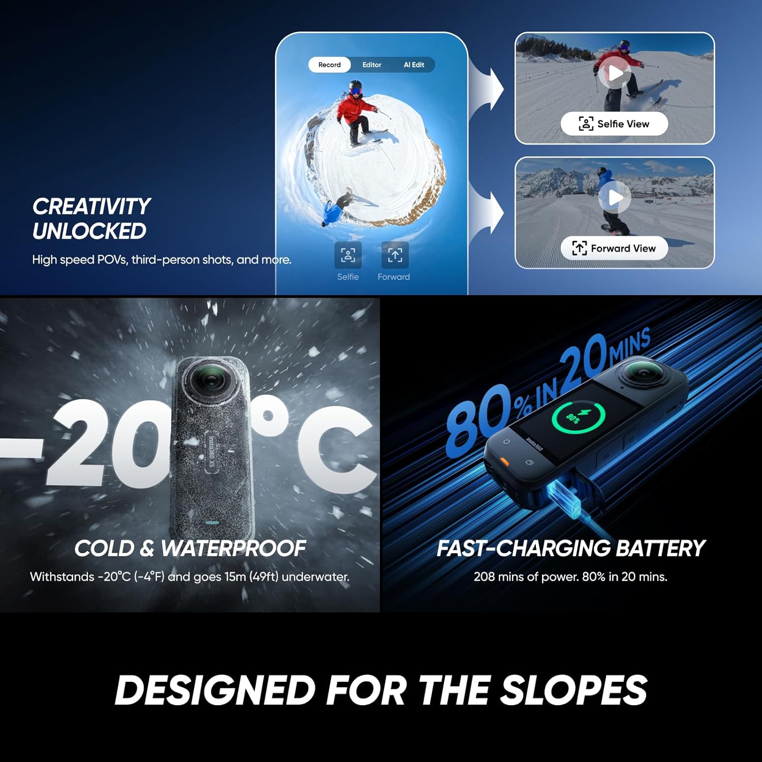 Insta360 X5 Essentials Bundle - Waterproof 8K 360° Action Camera  Leading Low Light  Invisible Selfie Stick Effect  Rugged and Replaceable Lens  3-Hour Battery  Built-in Wind Guard  Stabilization
