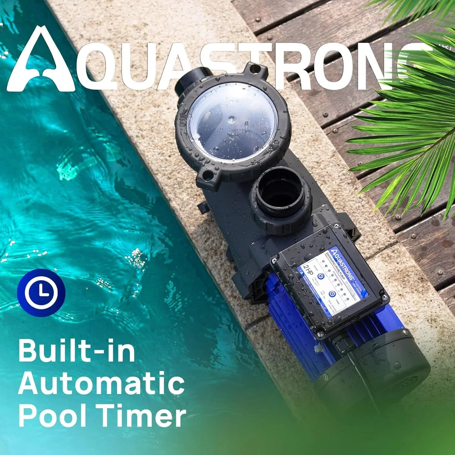 Aquastrong in Above Ground Pool Pump High Flow with Timer 2HP 8917 Gph 220V