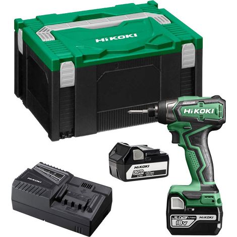 Hikoki – Visseuse à chocs 18V Brushless – 2 batteries Li-Ion 5Ah – Couple 140Nm – Moteur compact pour espaces restreints – Coffret Hitcase — vue 1