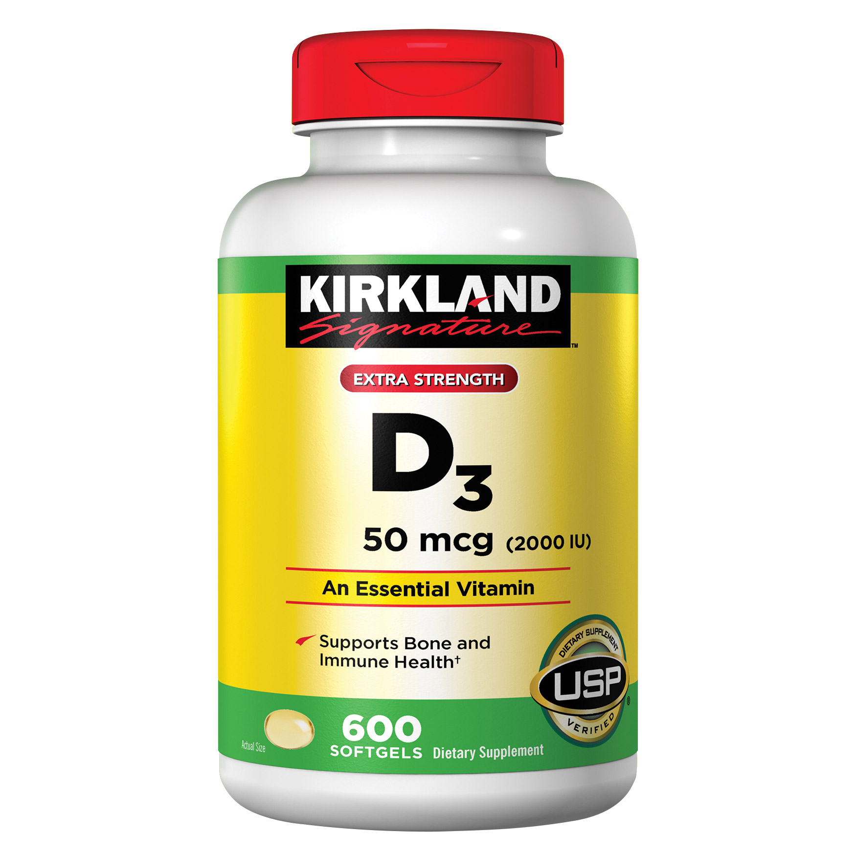 Kirkland Signature Extra Strength D3 50 Mcg., 600 Softgels