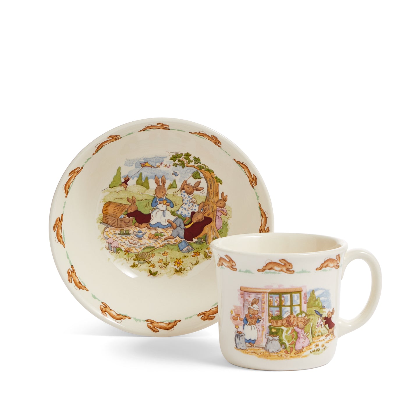 Bunnykins Set: Cereal Bowl and 1 Handled Hug-a-Mug