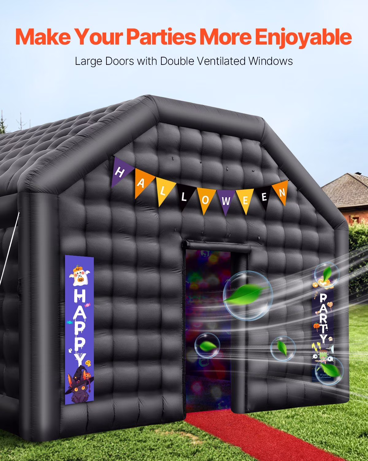 Portable Inflatable Nightclub 16.4FT Wide Blow Up Party Tent with Glow Lights for DJ Parties