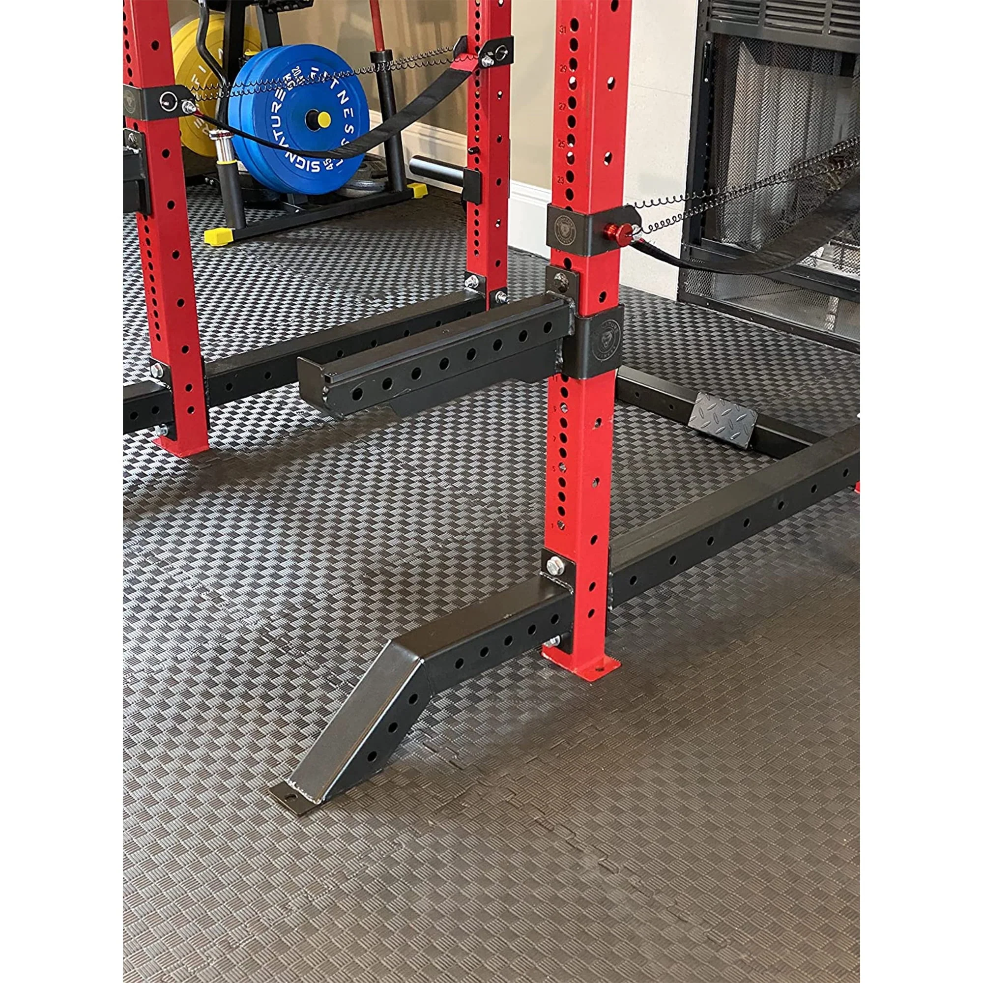 Signature Fitness 1, 500 lb Capacity 3 x 3 in Power Cage Squat Rack, Red