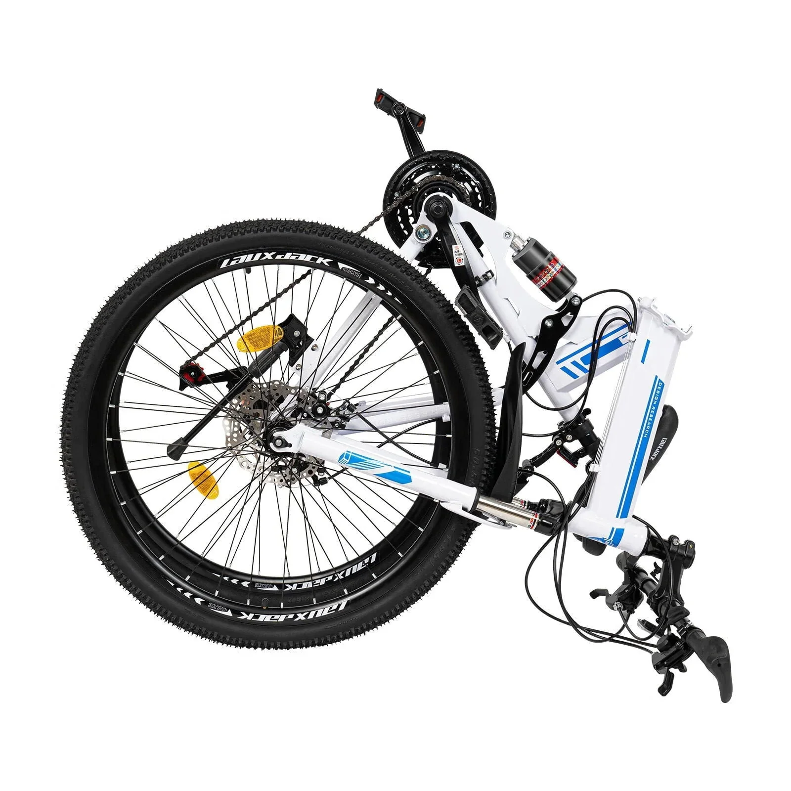 Wuzstar 26 Mountain Folding Bike 21-Speed High-Carbon Steel Mountain Bicycle with Dual Disc-Brake