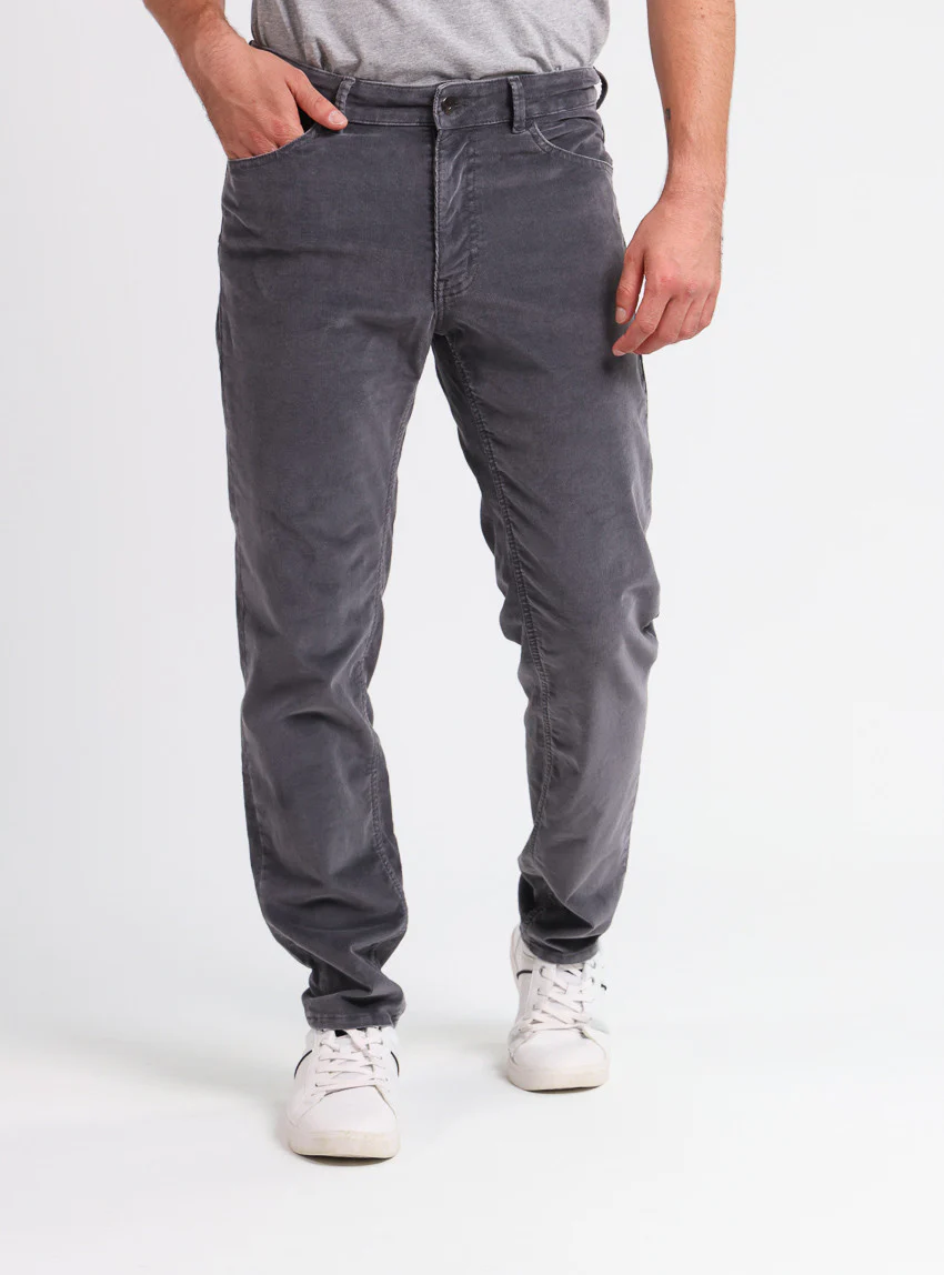 Pantalon homme velours côtelé en coton Gris Foncé