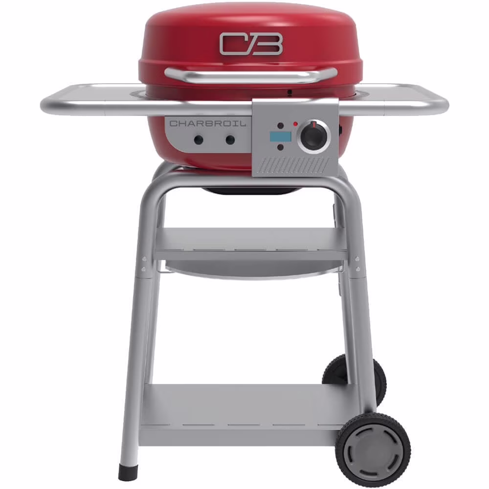 Charbroil Bistro Pro? Electric Grill & Griddle + Charcoal Mode, Red