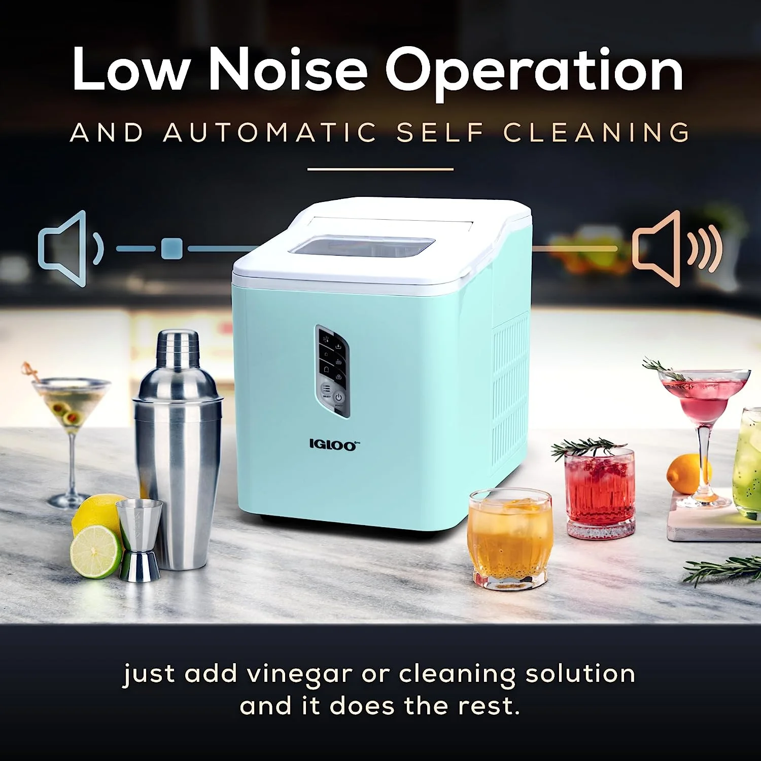 Automatic Ice Machine Self Cleaning Countertop Ice Maker for Water Bottle Drinks, Aqua(Aqua) - Image 8