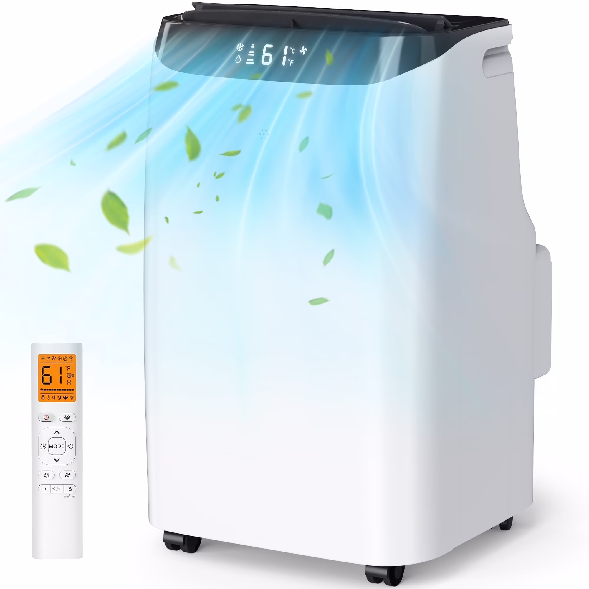 Fosawd 12000 BTU Portable Air Conditioner Cools up to 500 Sq. Ft, 3 - in - 1 AC, Dehumidifier, Fan