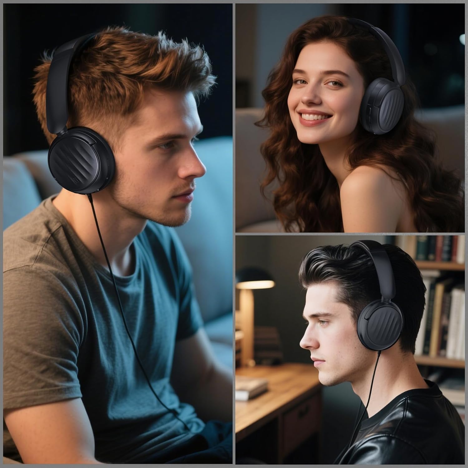 Bluetooth Headphones  Wireless Over Ear Bluetooth Headsets HiFi Stereo Foldable Headphones Black