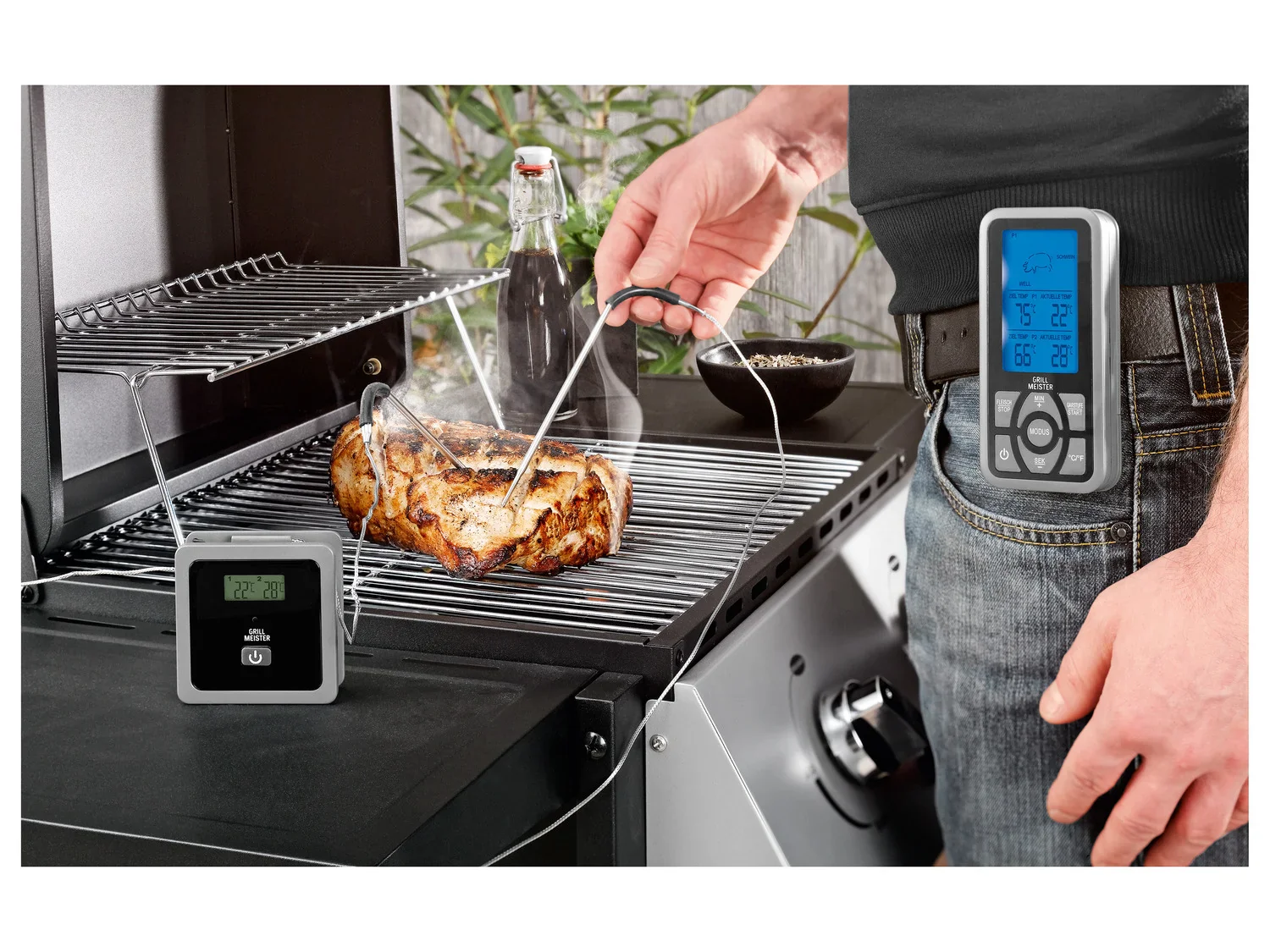 GRILLMEISTER Thermomtre barbecue sans fil GFGT 433 B2 ou Thermomtre barbecue Bluetooth CFGT 433 B2
