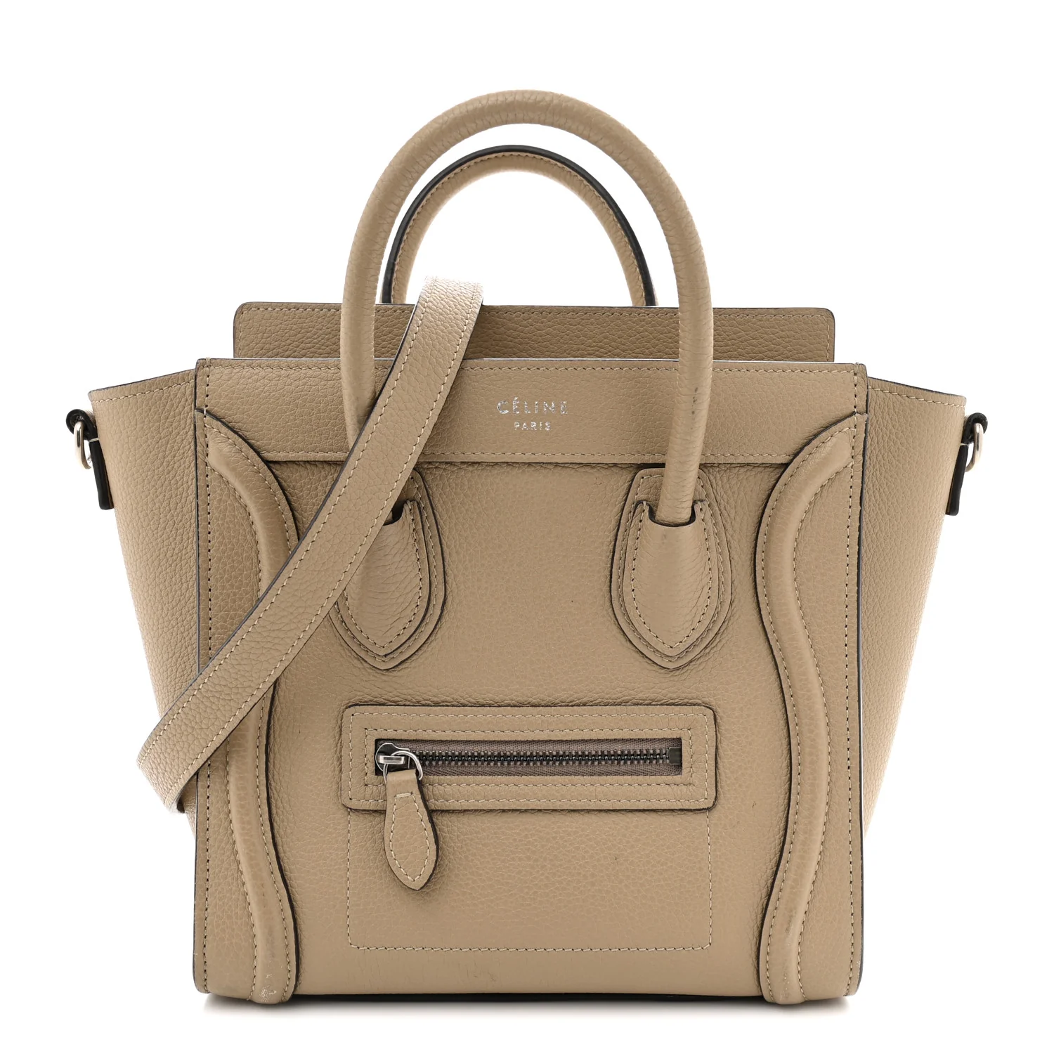 Drummed Calfskin Nano Luggage Dune