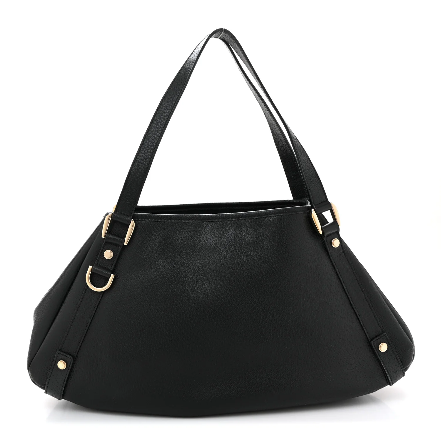 Calfskin Medium Abbey Shoulder Bag Black