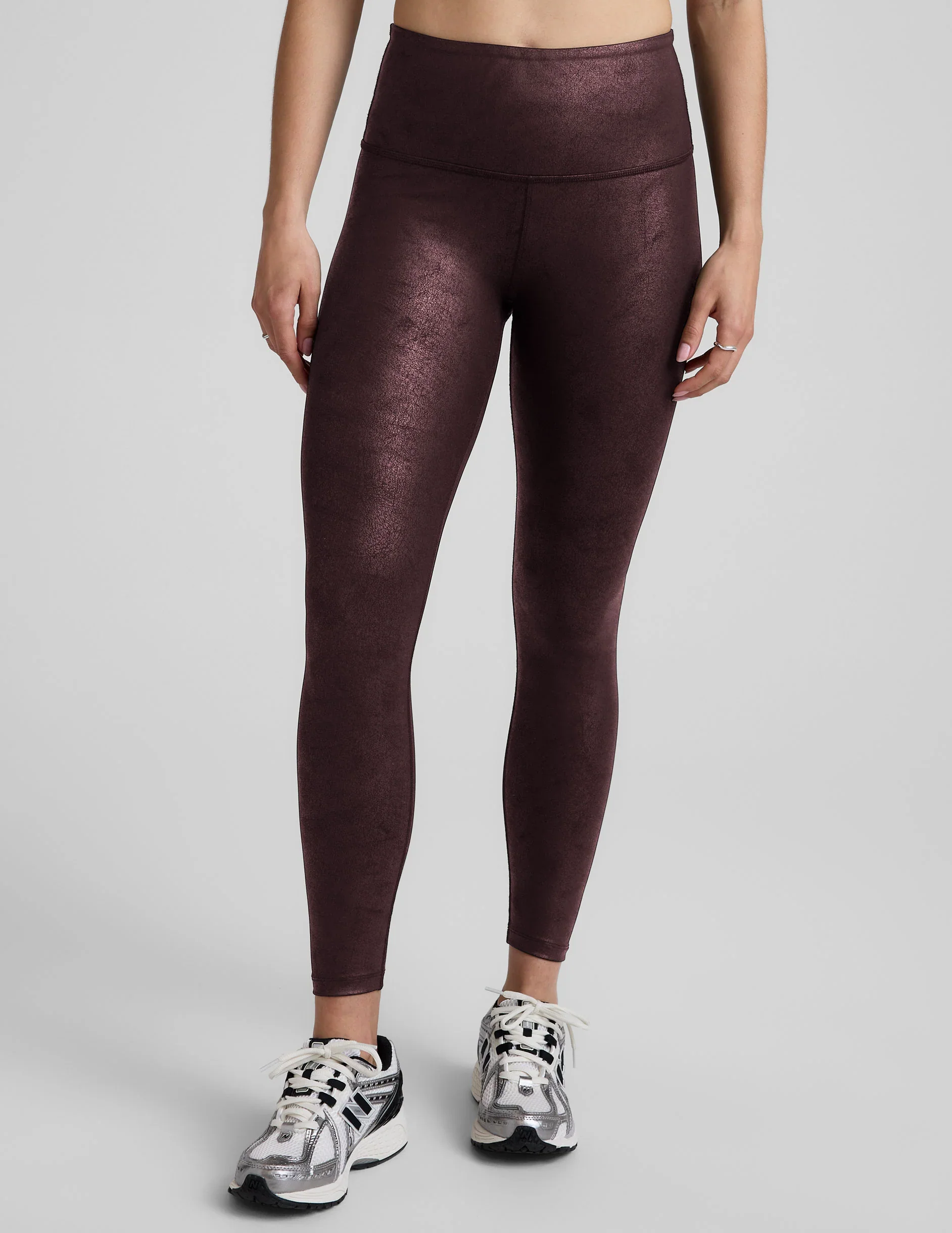 Leatherette High Waisted Midi Legging