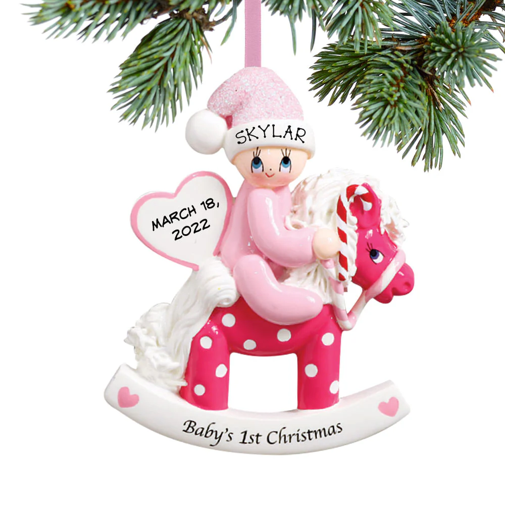 Baby's First Christmas Boy or Girl Rocking Horse Ornament