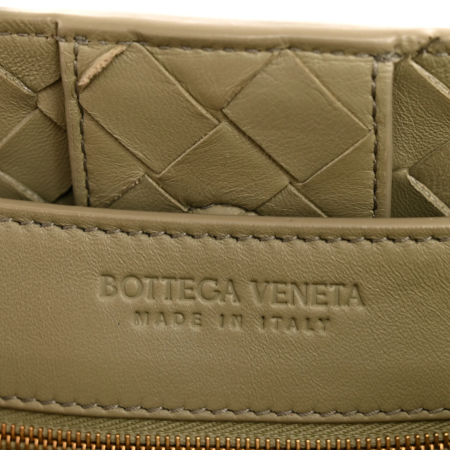 Nappa Intrecciato Medium Andiamo Shoulder Bag Travertine