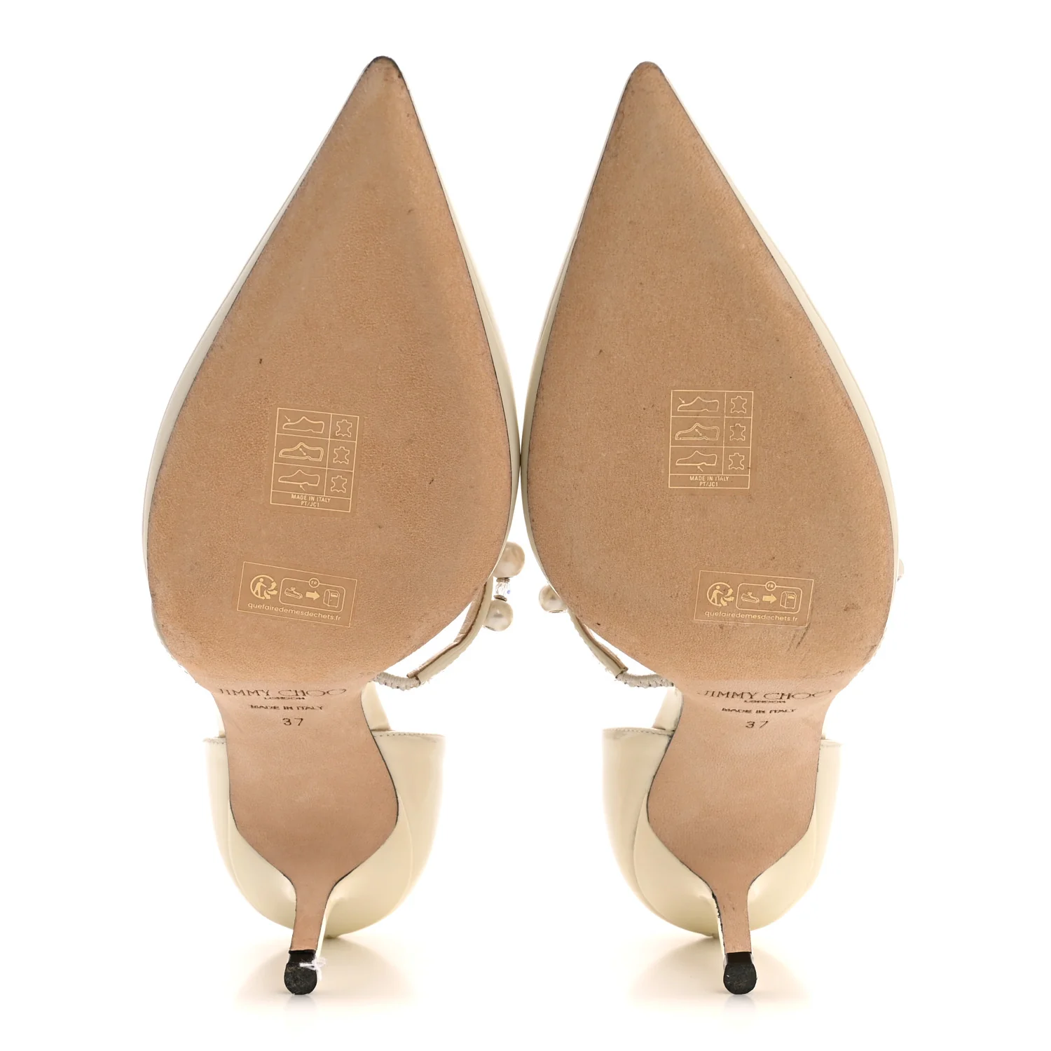 Patent Pearl Embellished Aurelie 65 Pumps 37 Latte White