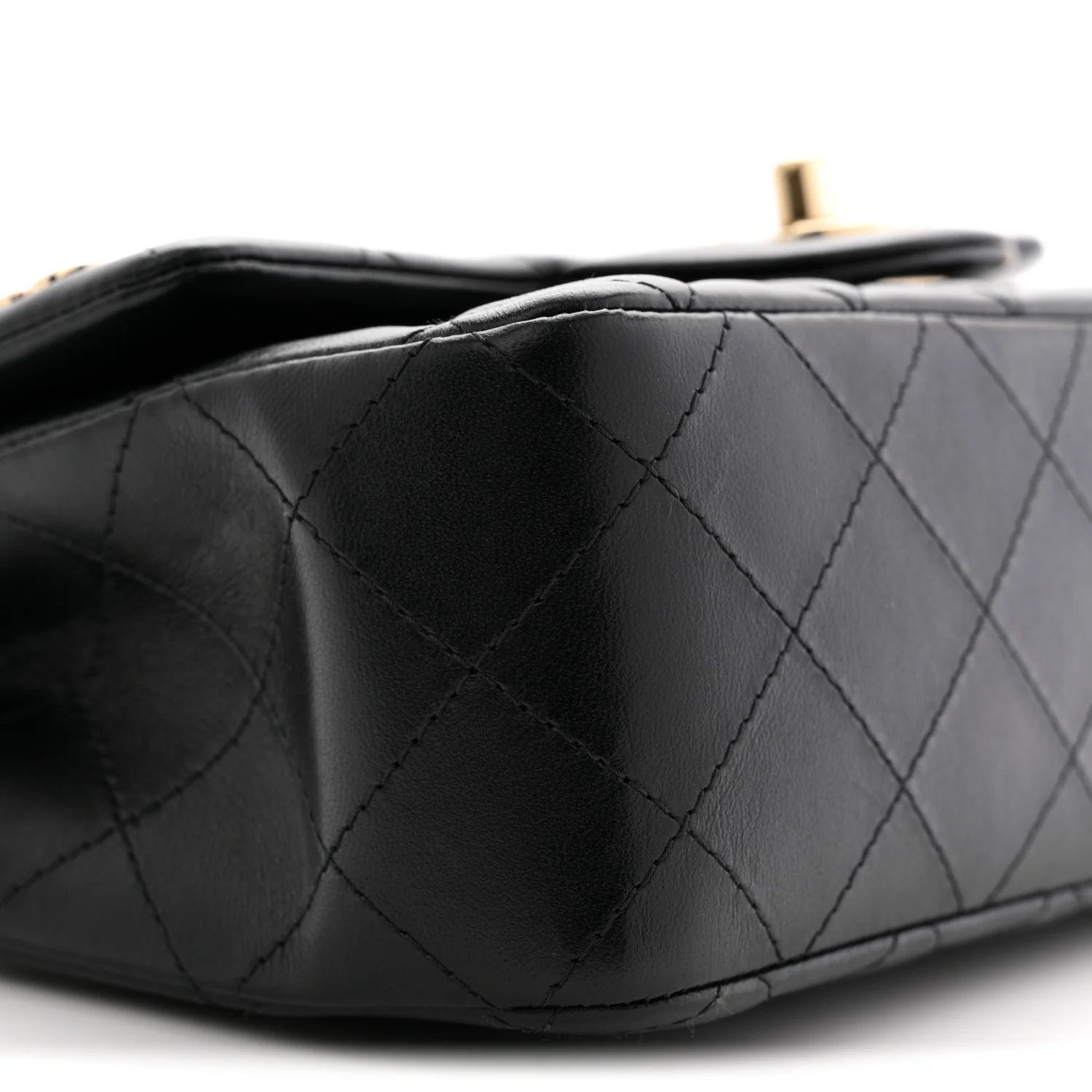 Lambskin Quilted Hollywood Charms Mini Rectangular Flap Black