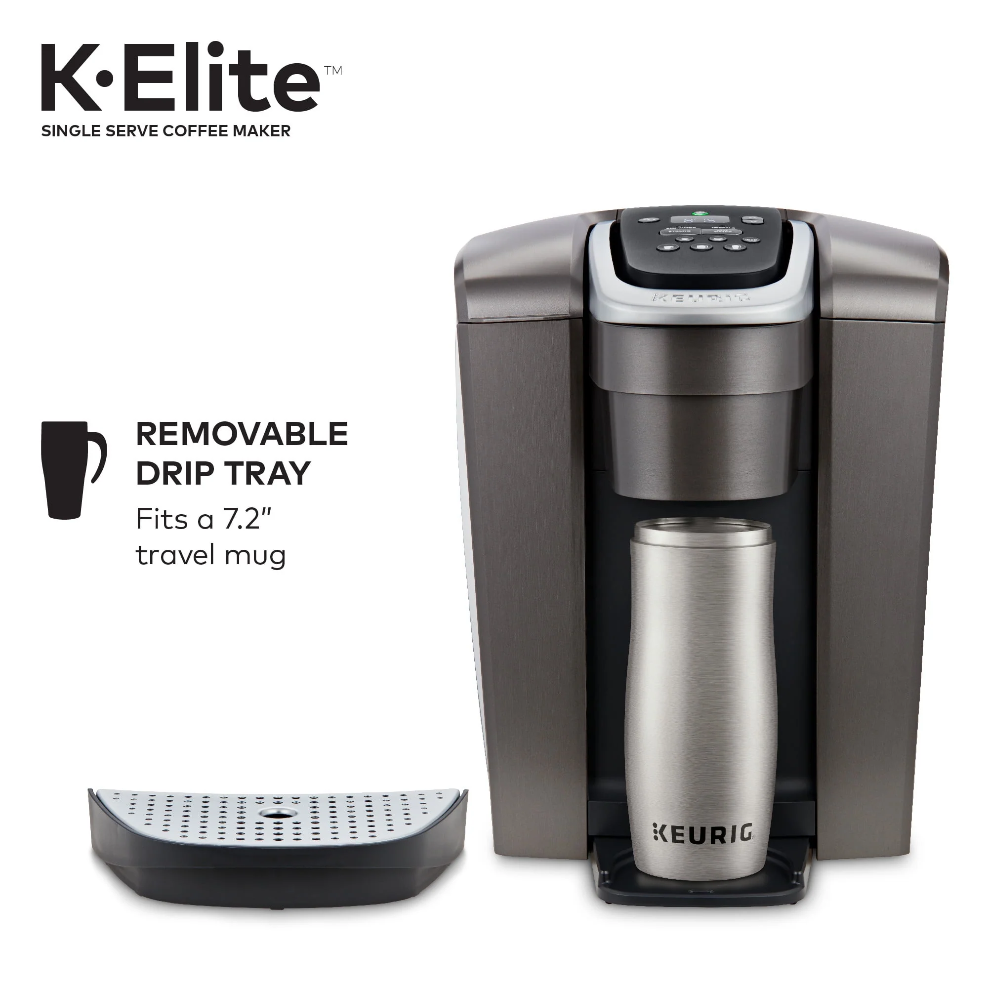 Keurig K - Elite Single - Serve K - Cup Pod Coffee Maker, Brushed Slate