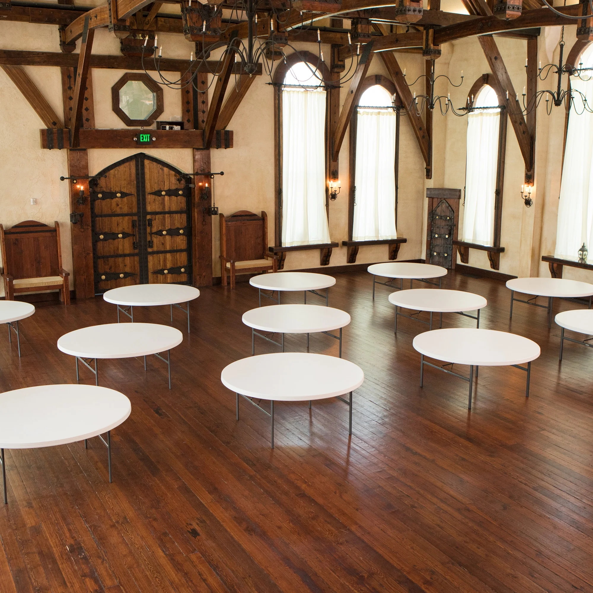 72-Inch Round Table. White Granite 12 Pk (Commercial) 82673 - Image 9