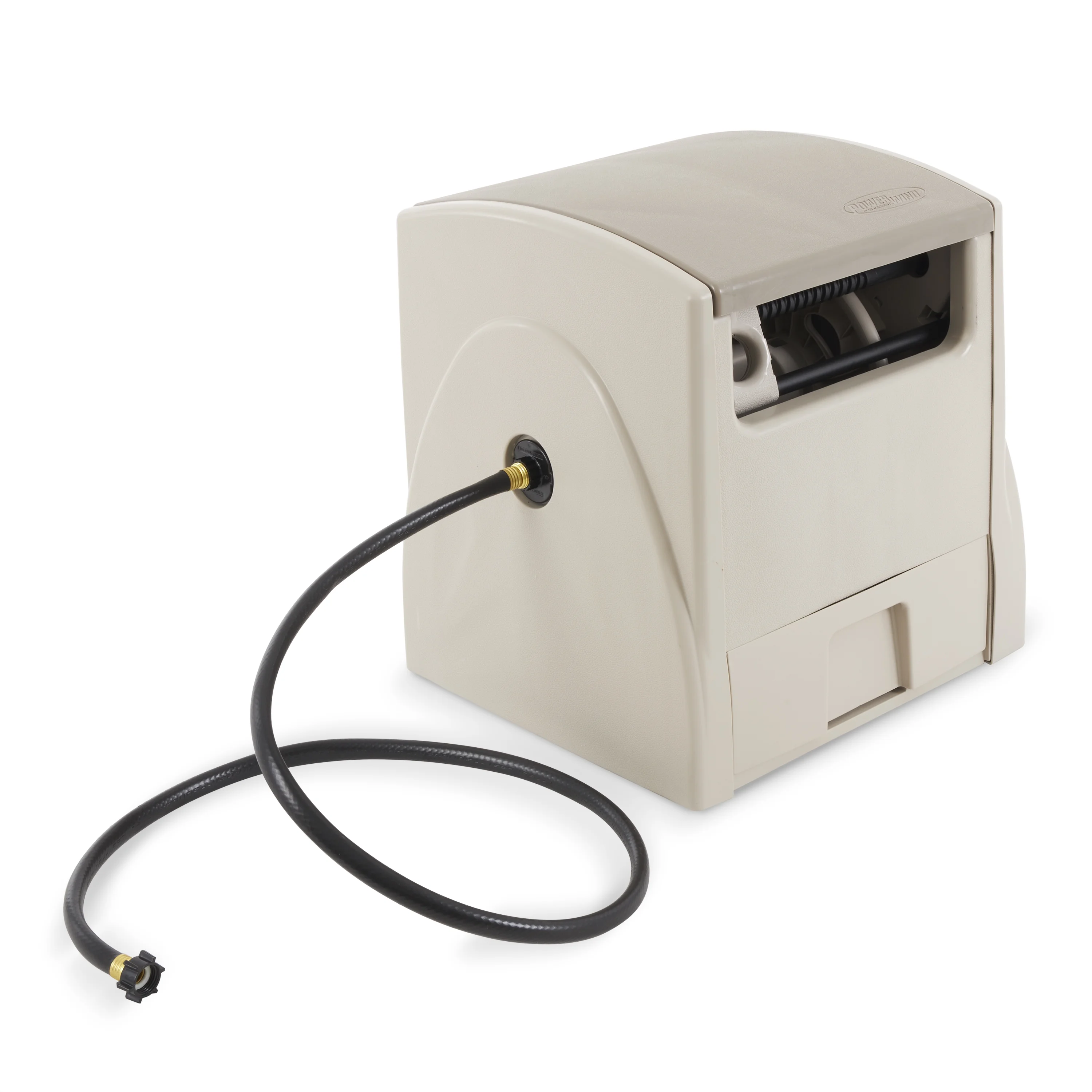 Suncast 100 - Ft. Powerwind Automatic Rewind Hose Reel, Light Taupe (2 Pack)