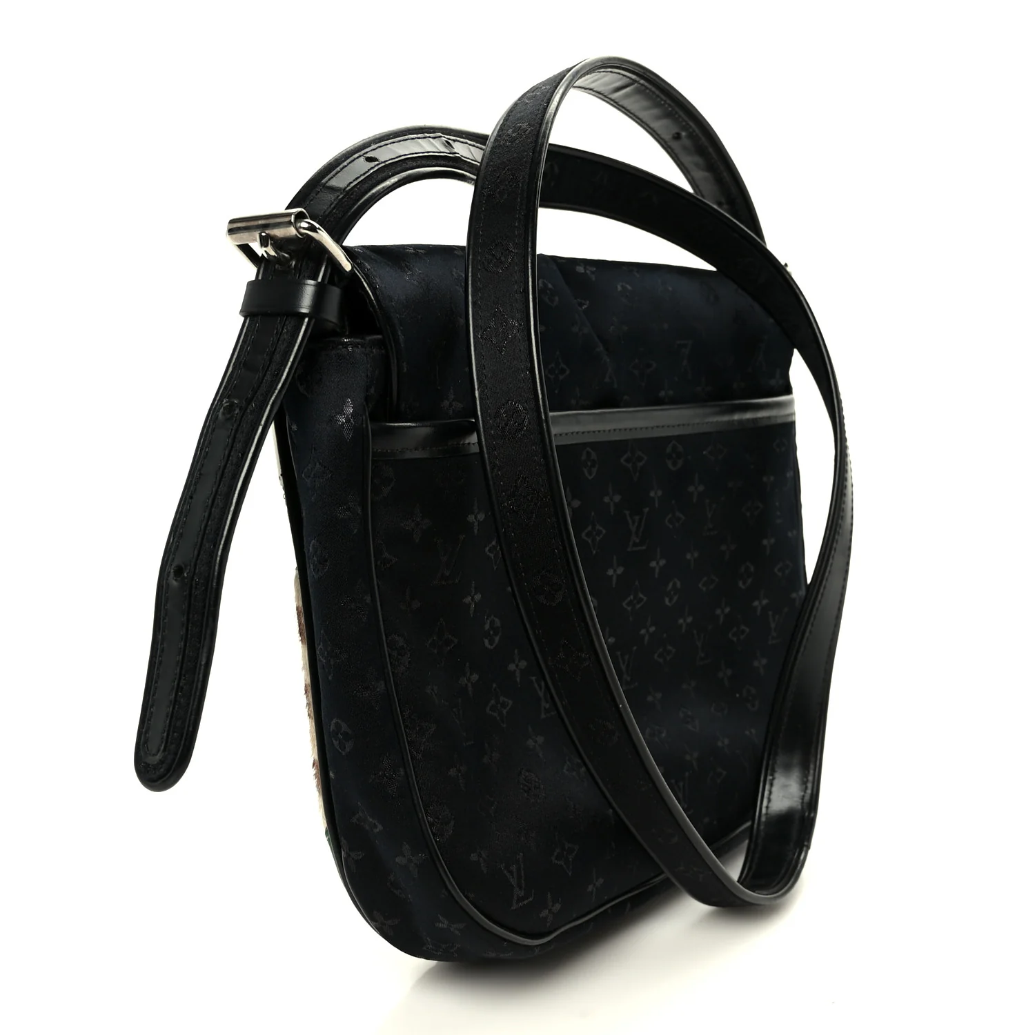 Satin Mini Monogram Conte De Fees Patchwork Musette Black
