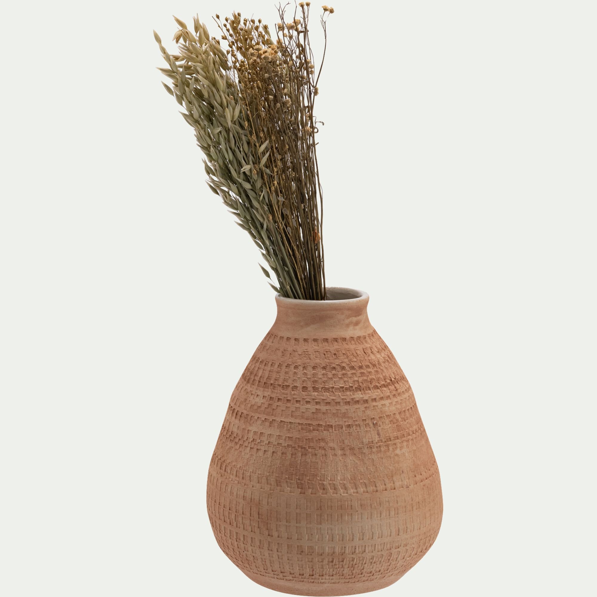 TRELINS - Vase classique en grès H28,5cm - beige
