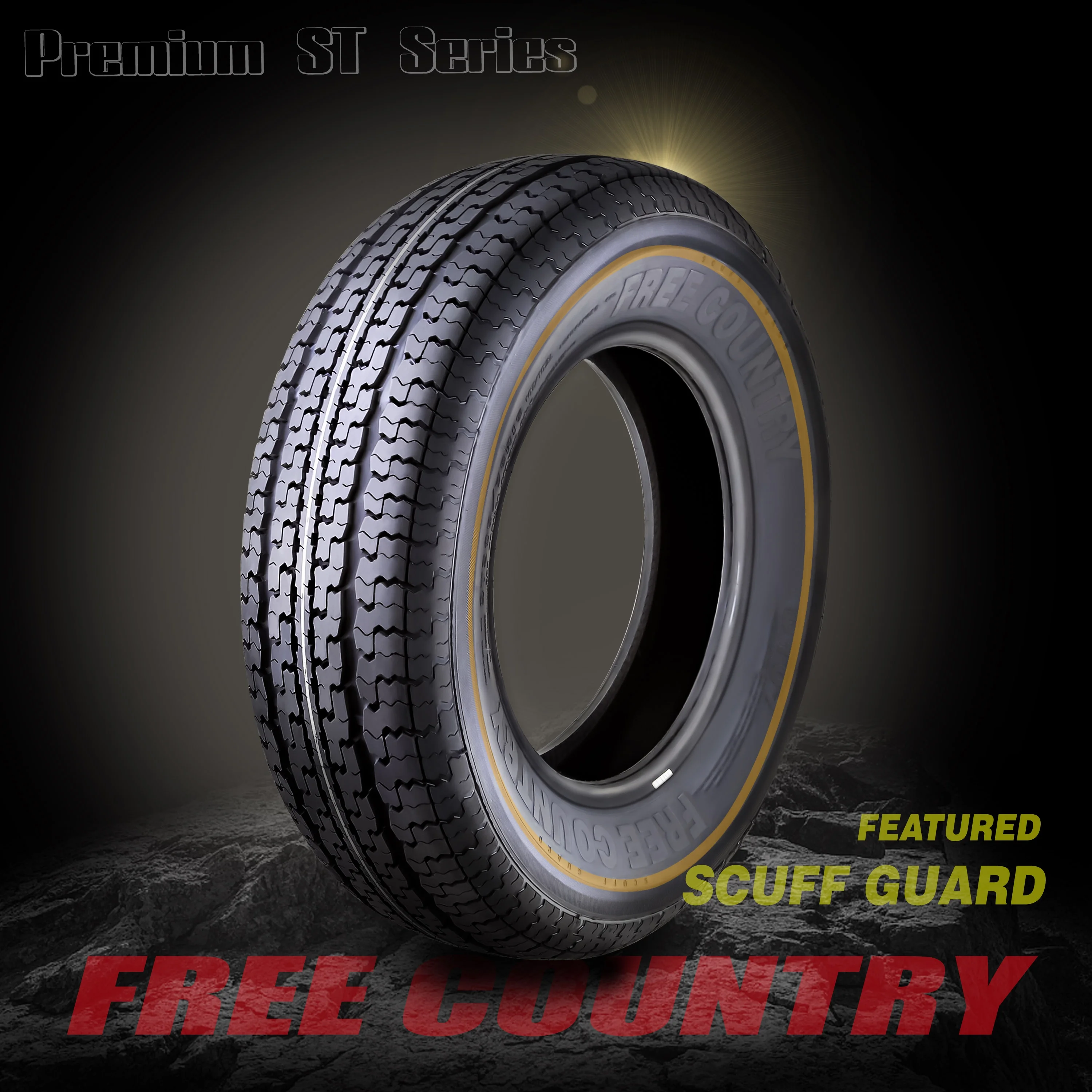 Free Country Trailer Tire Wheel Assembly ST225/75R15 10 - Ply E 117M 6 Lug on 5.5