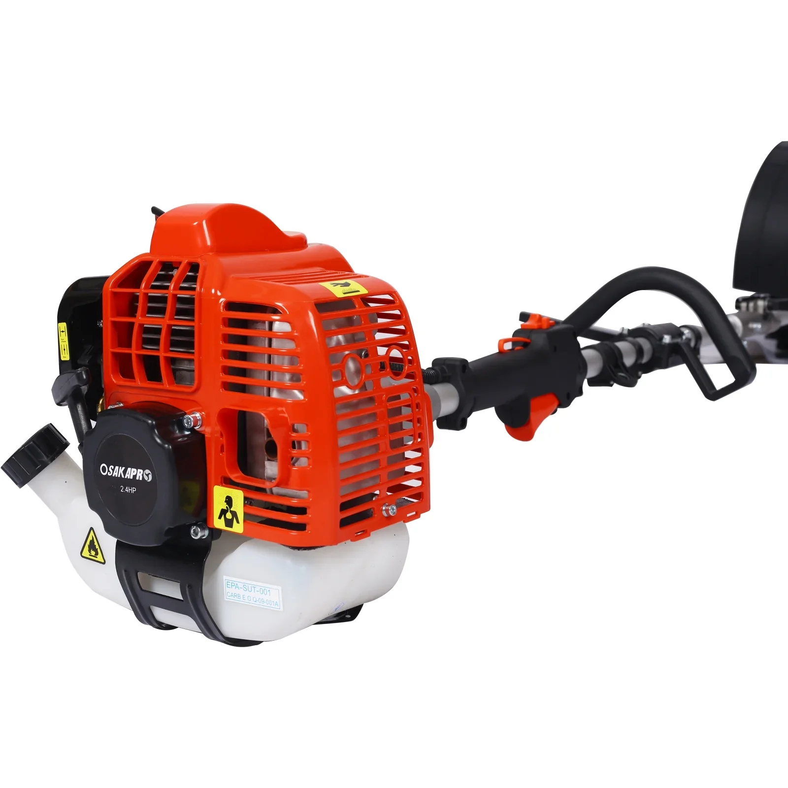 52CC 2-Stroke Broom Sweeper, Walk Behind Handheld Gas Powered Snow Sweeper, Brush Broom Sweeping Machine for Garden Lawn Yard Sidewalk Driveway Snow Cleaning, Broom Brush 24x9 EPA, D9025