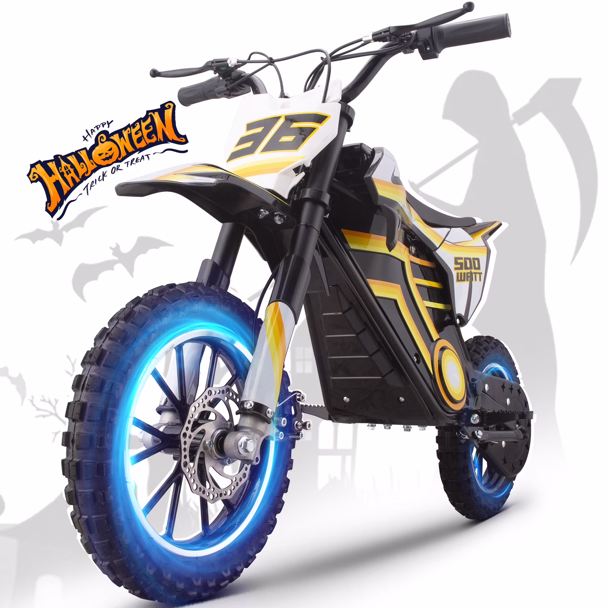 Electric Dirt Bike for Teens Adults, 500W Electric-Motorcycle Mountain Off-Road EBike(BLUE) - Image 5
