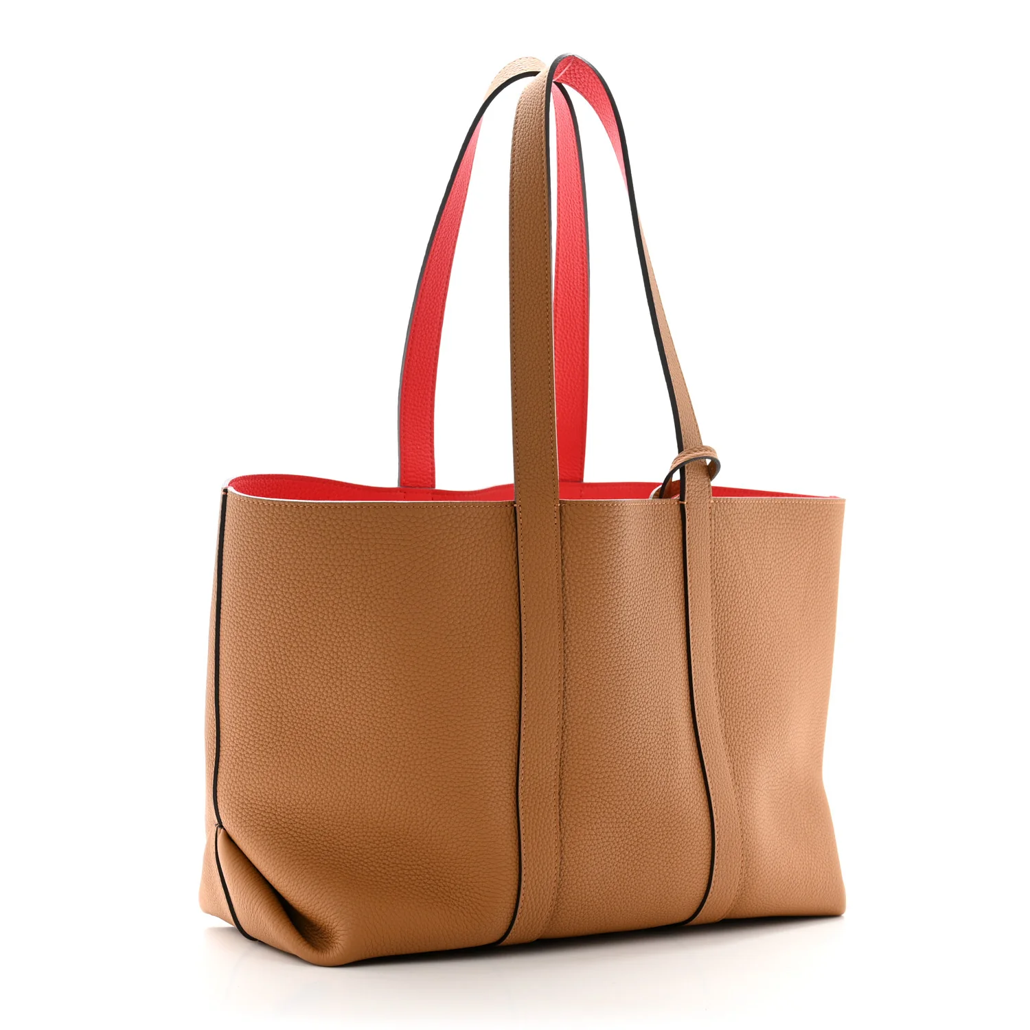 Taurillon Duo Cabas MM Tote Camel Flame