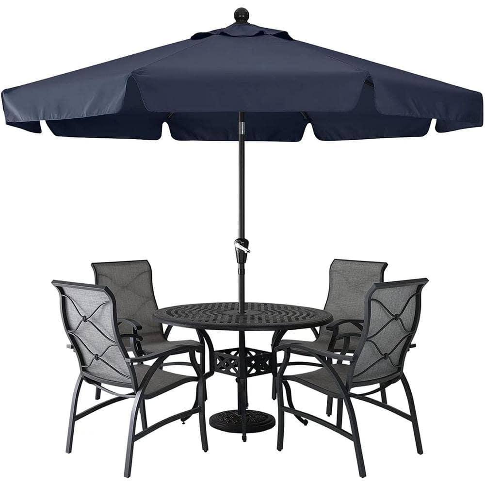 7.5 ft. Aluminum Market Tilt Outdoor Patio Umbrella, Navy Blue