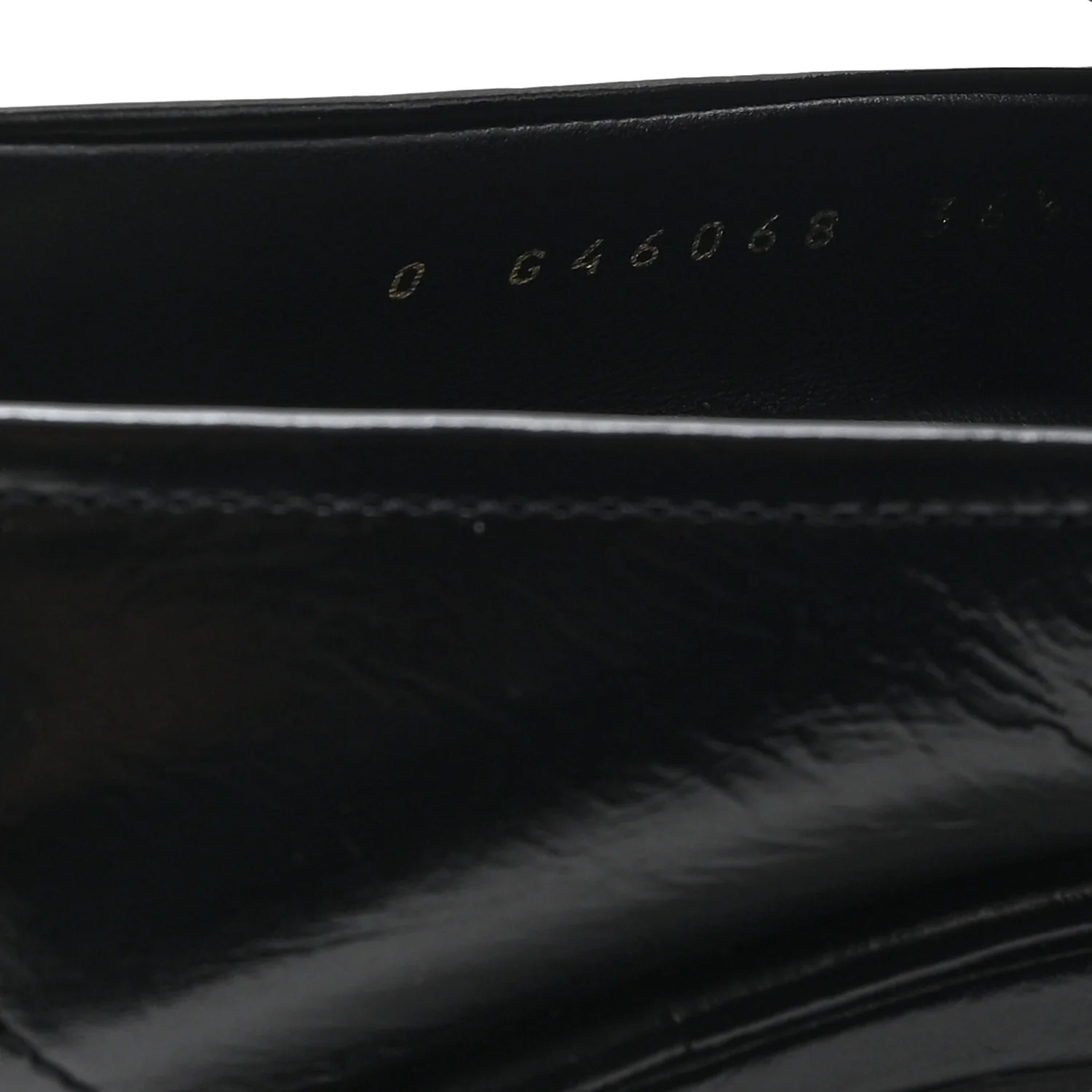 Shiny Calfskin Logo Loafers 36.5 Black