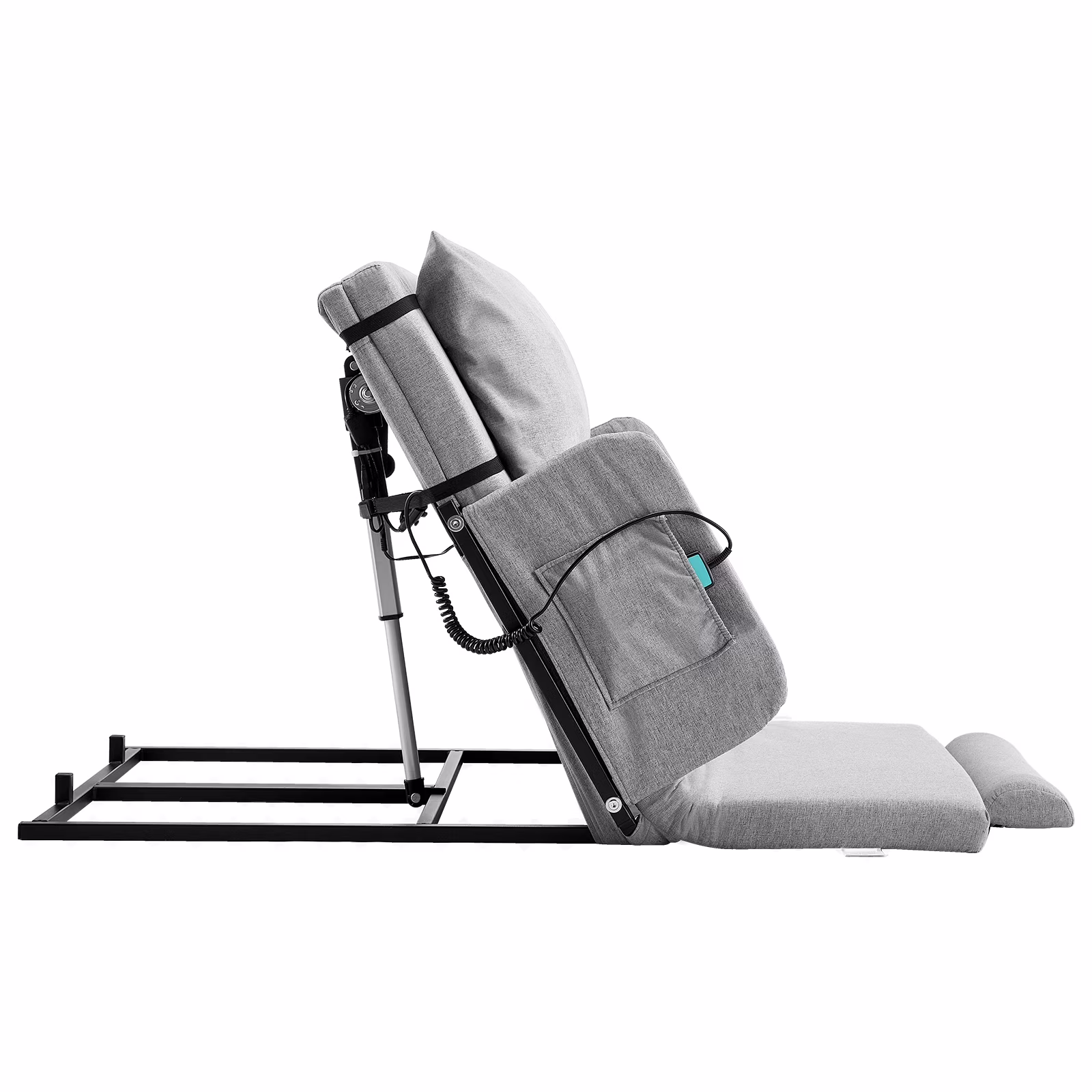 KFFKFF Electric Adjustable Bed Backrest, 300 lb Capacity, 4 - 68 Incline, with Armrest & Storage Pocket, Machine Washable, Ideal for Pregnant Women, Elderly, and Patients