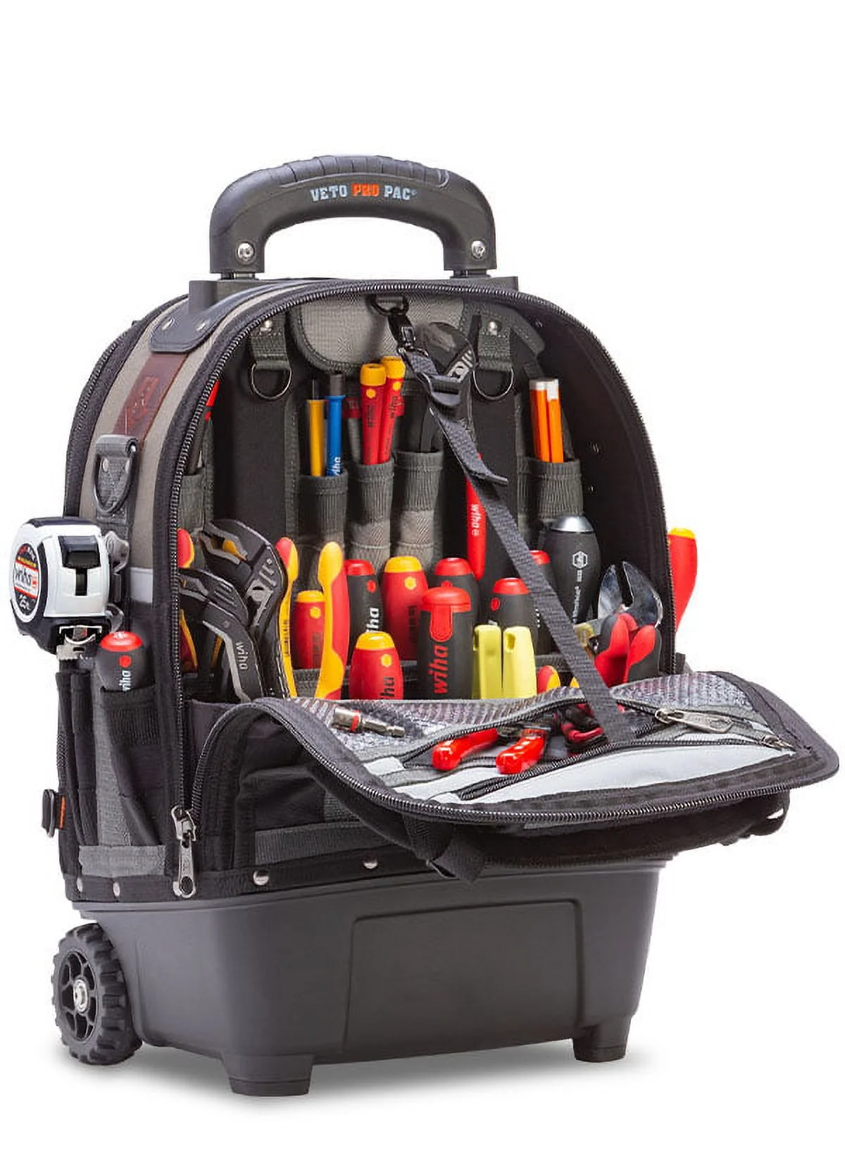 VETO Waterproof Tool Bags with Wheels, Polypropylene Plastic Black