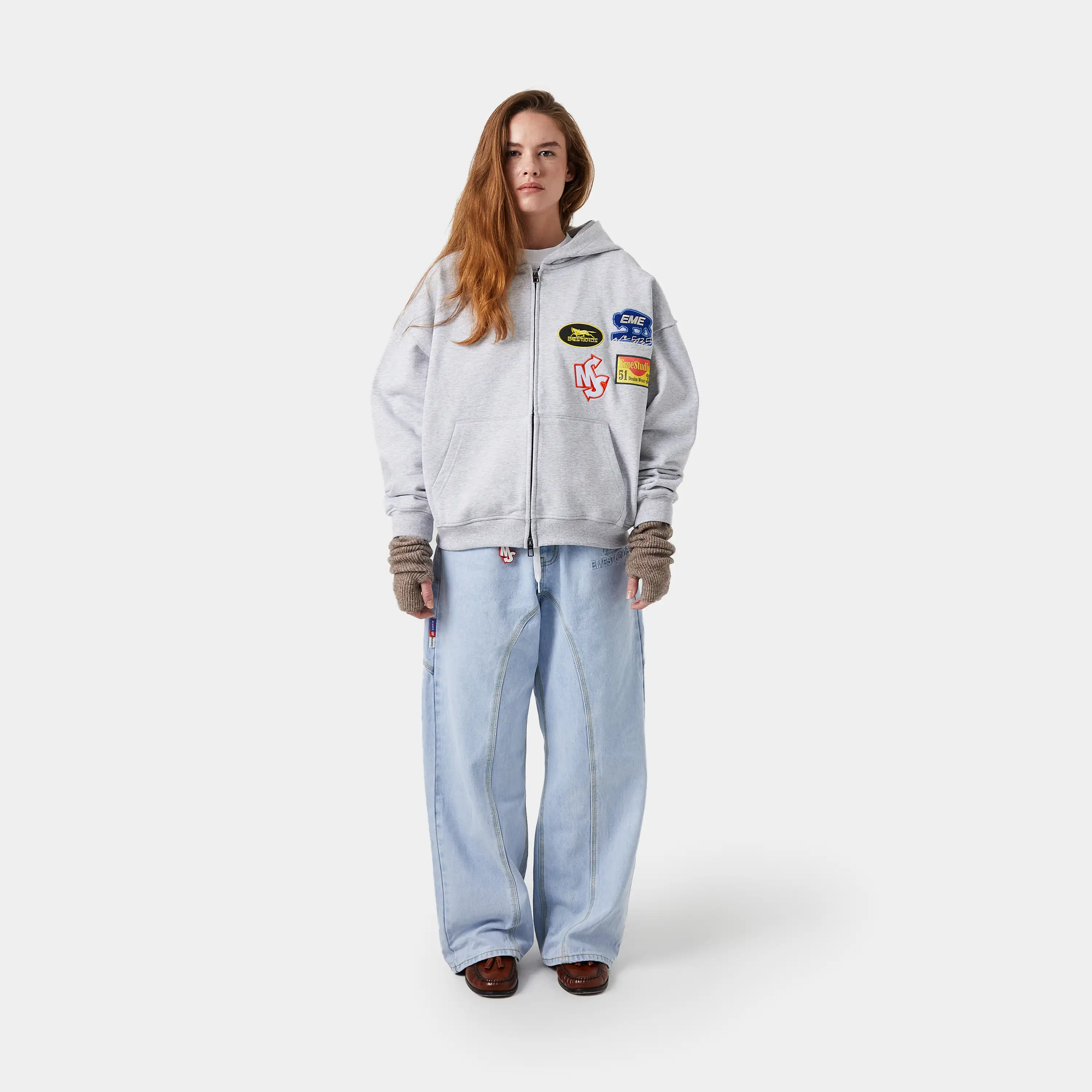 Patches Heather Grey Full Zip