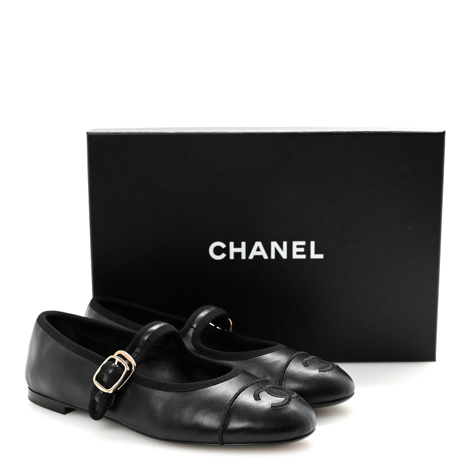 Lambskin Mary Jane Flats 36.5 Black