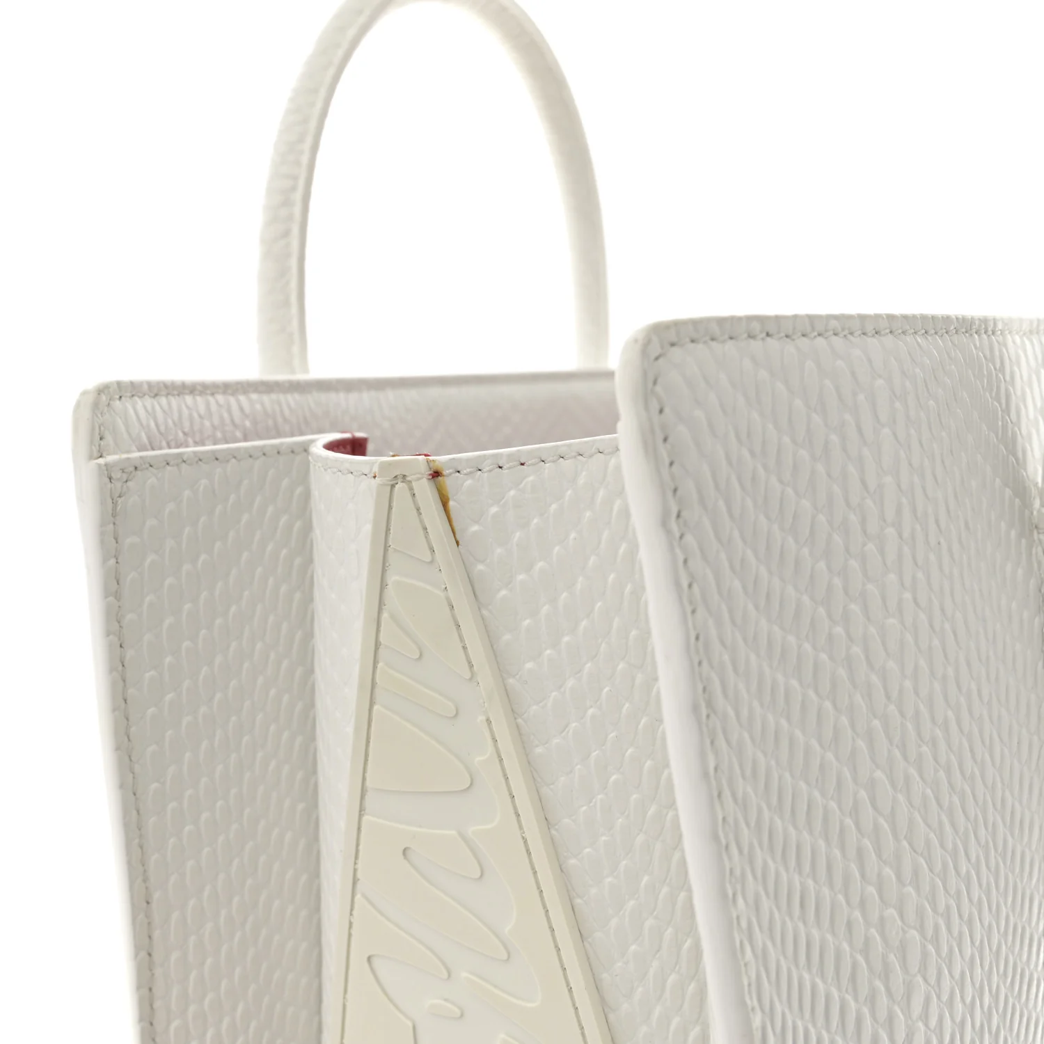 Calfskin Lizard Embossed Medium Paloma White