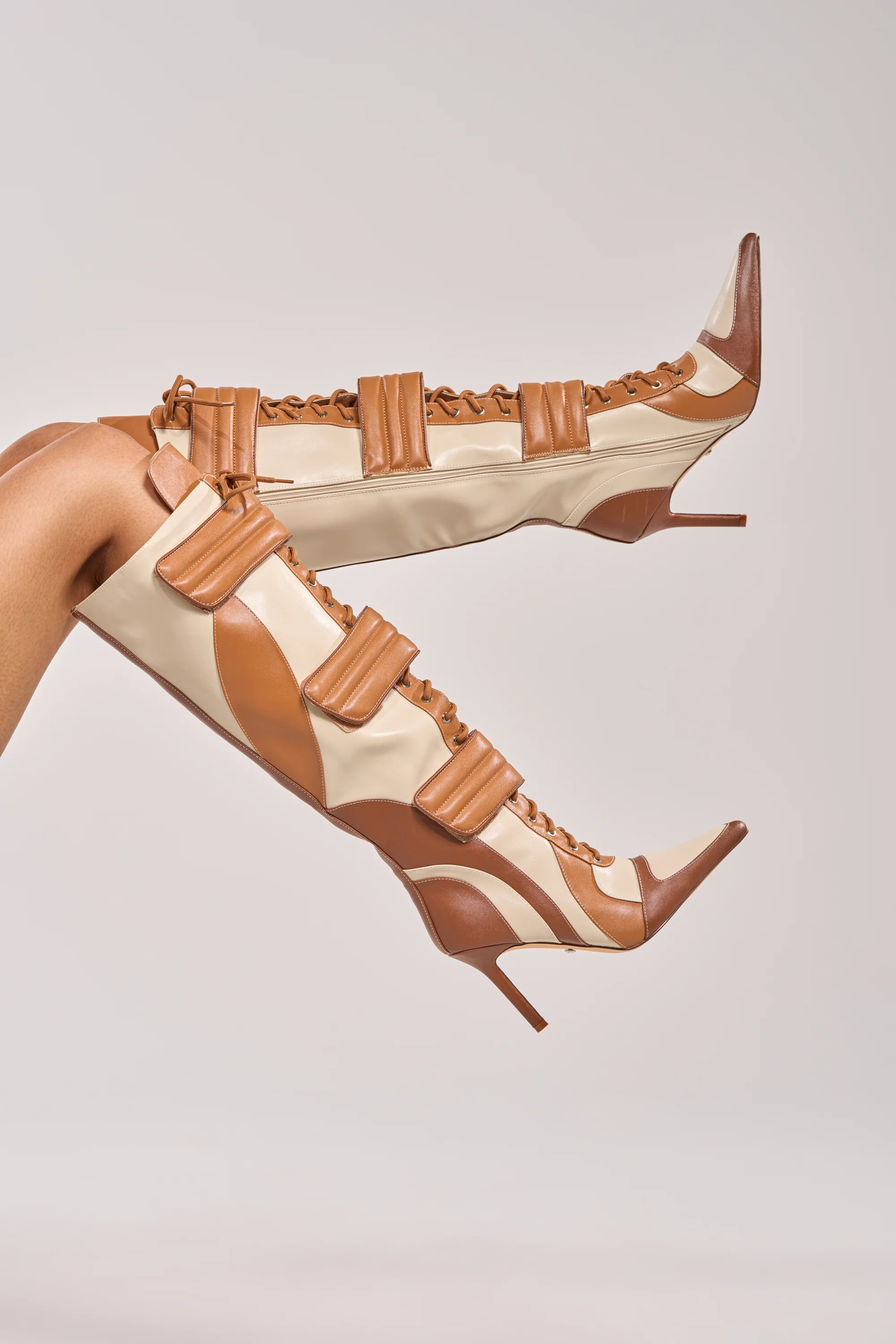 AZALEA WANG SCHUMACHER TAN STILETTO BOOT - Akira Store