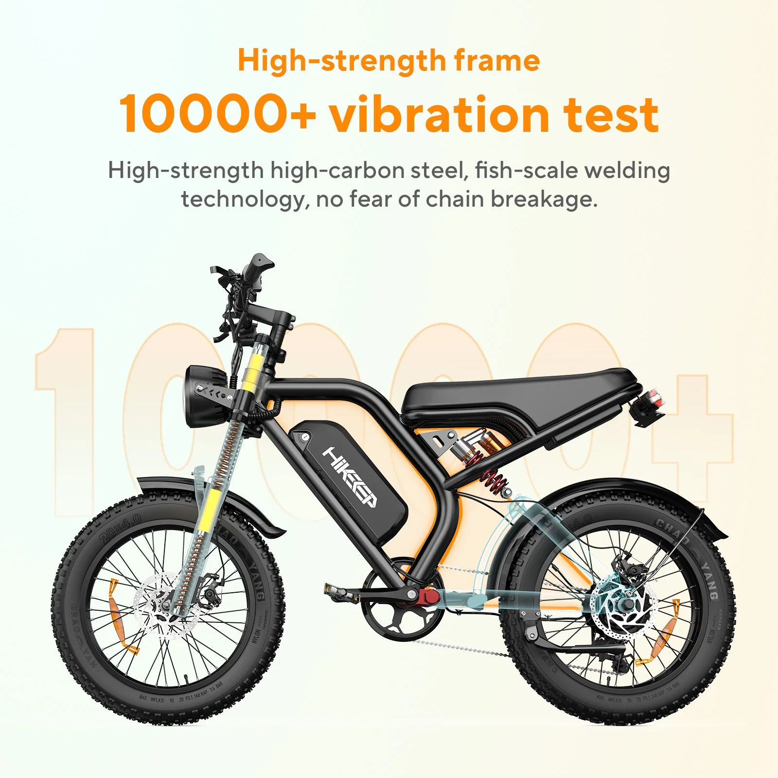 Electric Bike for Adults 20" Fat Tire, Max 32MPH Ebike, 1500W Peak E-Mountain Bike 48V 15Ah UL2849 - Image 7