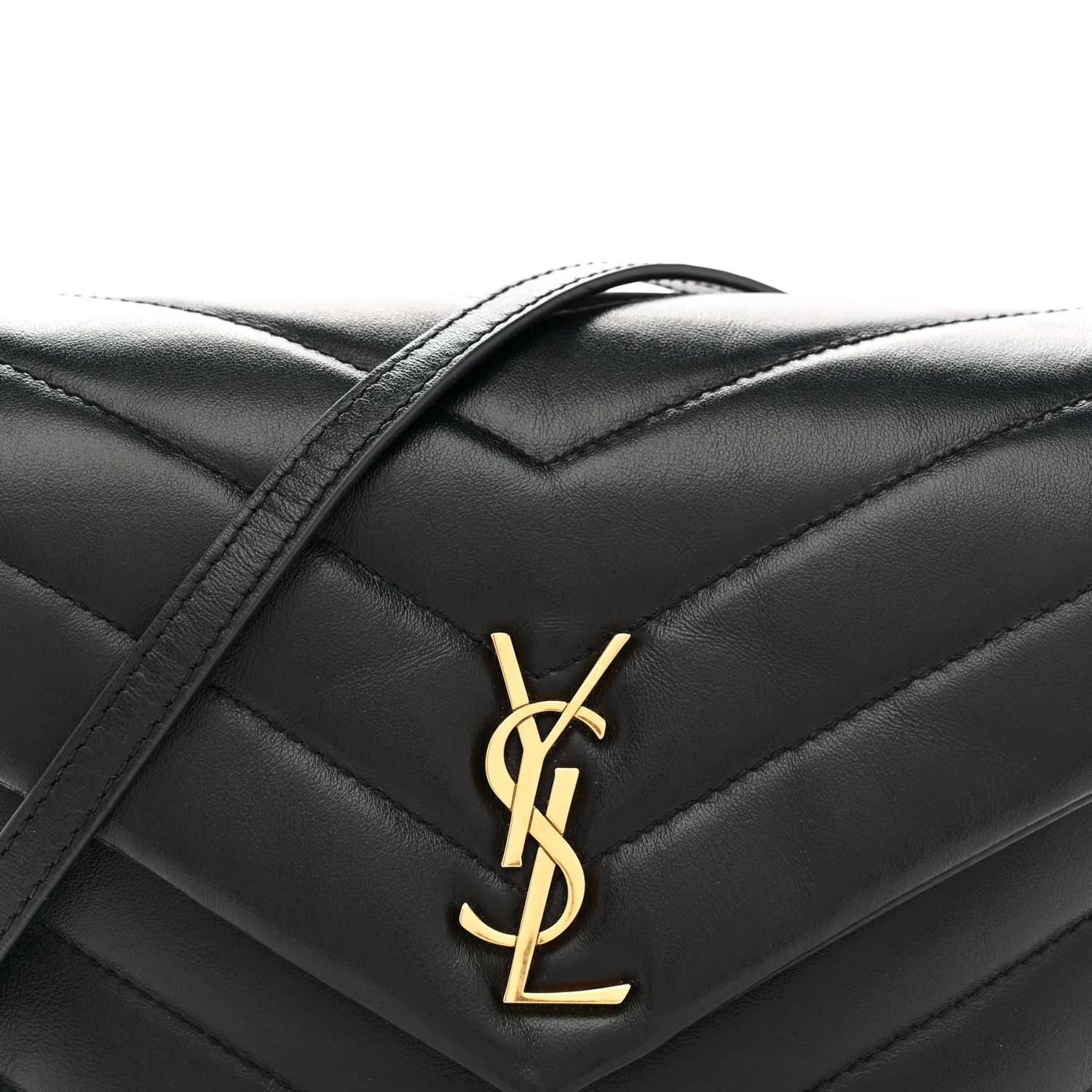 Calfskin Y Quilted Monogram Toy Loulou Crossbody Bag Black