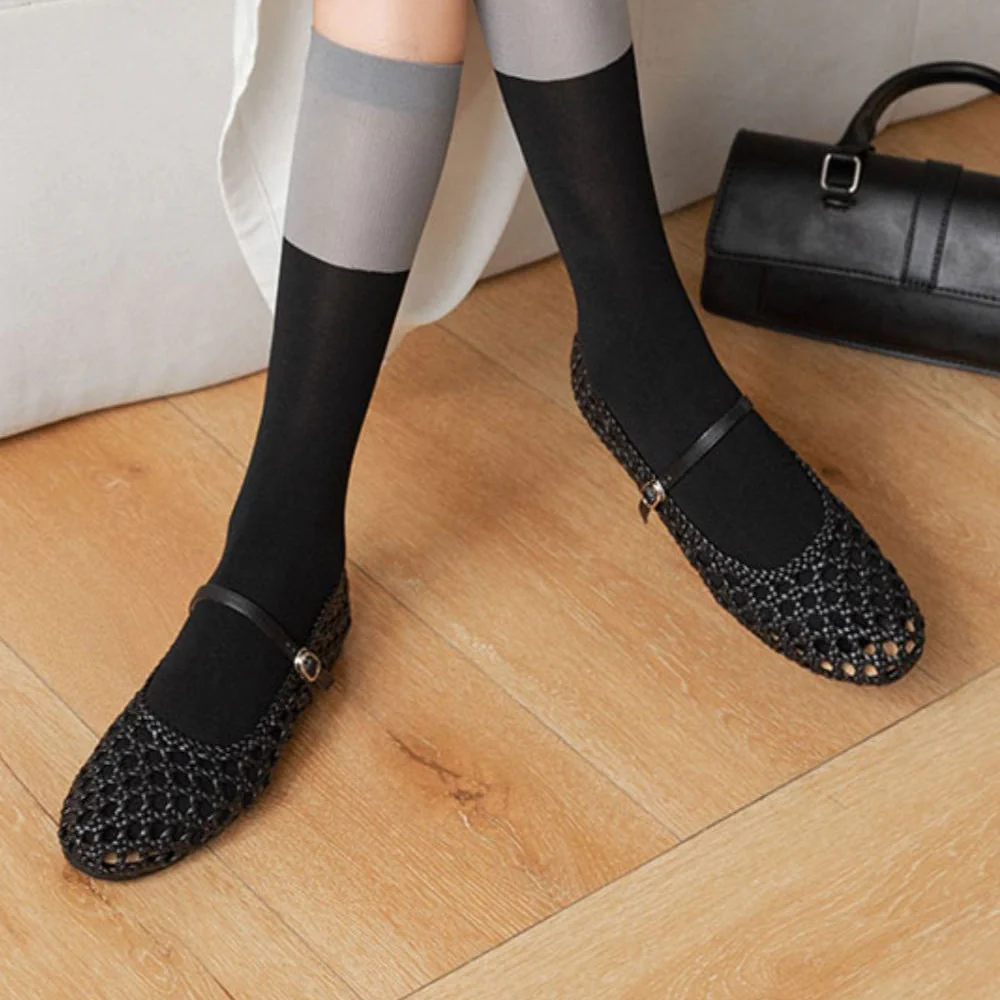 Ballerines en maille tissée pour femmes