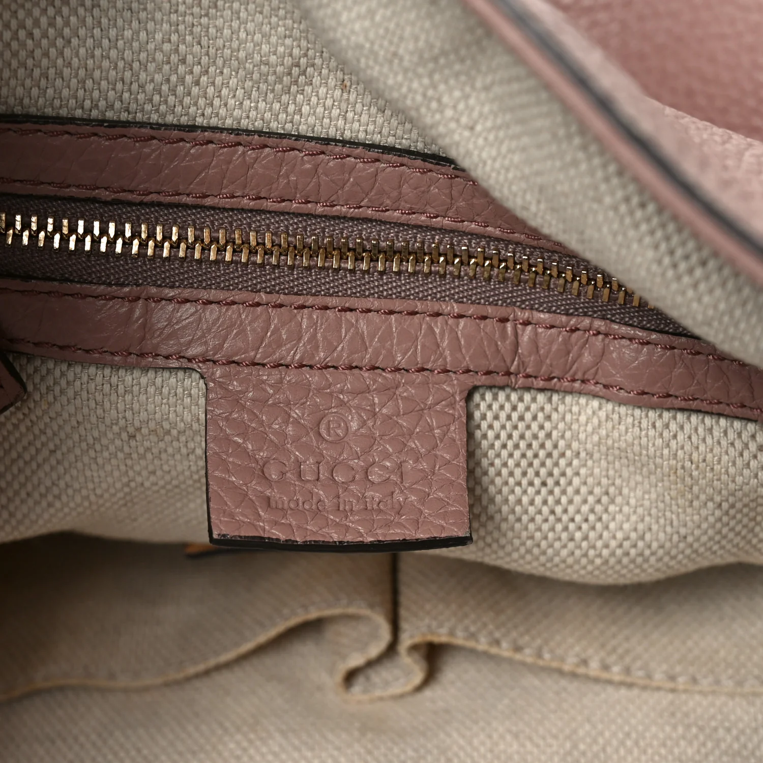 Pebbled Calfskin Small Soho Shoulder Bag Light Pink