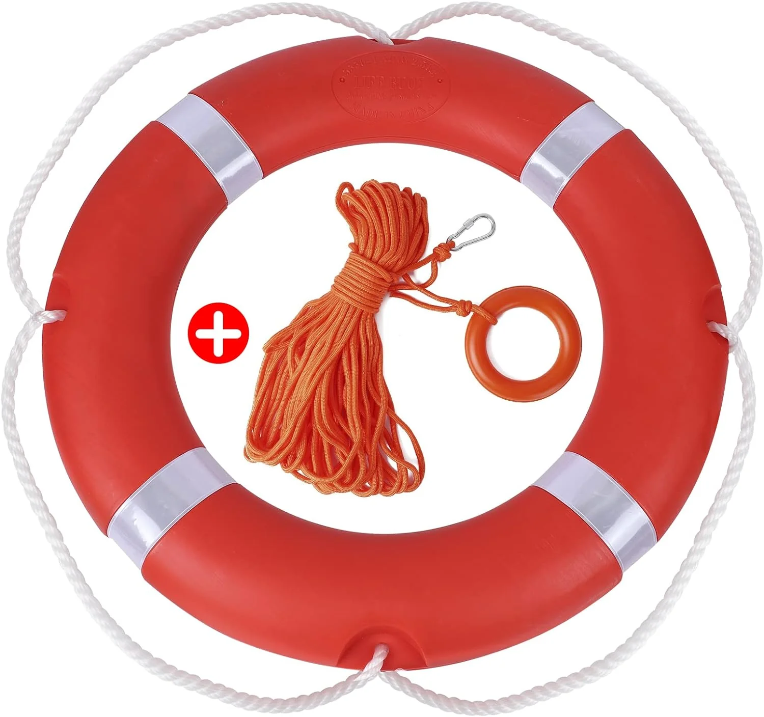 28 inch/23 inch Boat Safety Throw Ring with Water Floating Lifesaving Rope 98.4FT Set, 2.5/1.5 KG International Standard Throw Ring, Outdoor Professional Throwing Ring Rope Rescue Lifeguard Lifesaving