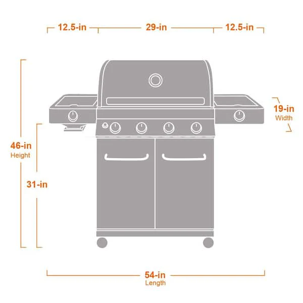 4-Burner Propane Gas Grill in Stainless with LED Controls, Side and Side Sear Burners - Image 3