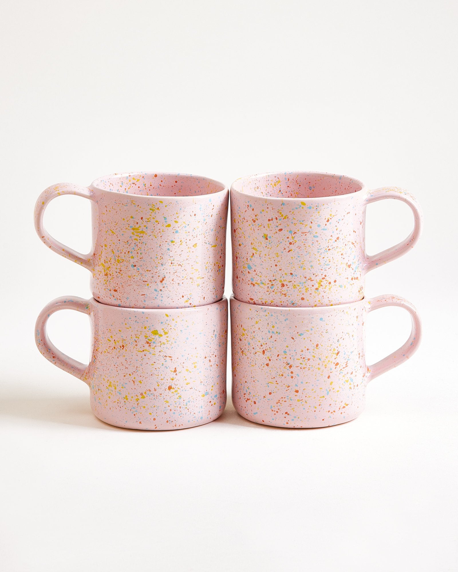 NÓDOA - LARGE MUG SPECKLED PINK SET OF 4